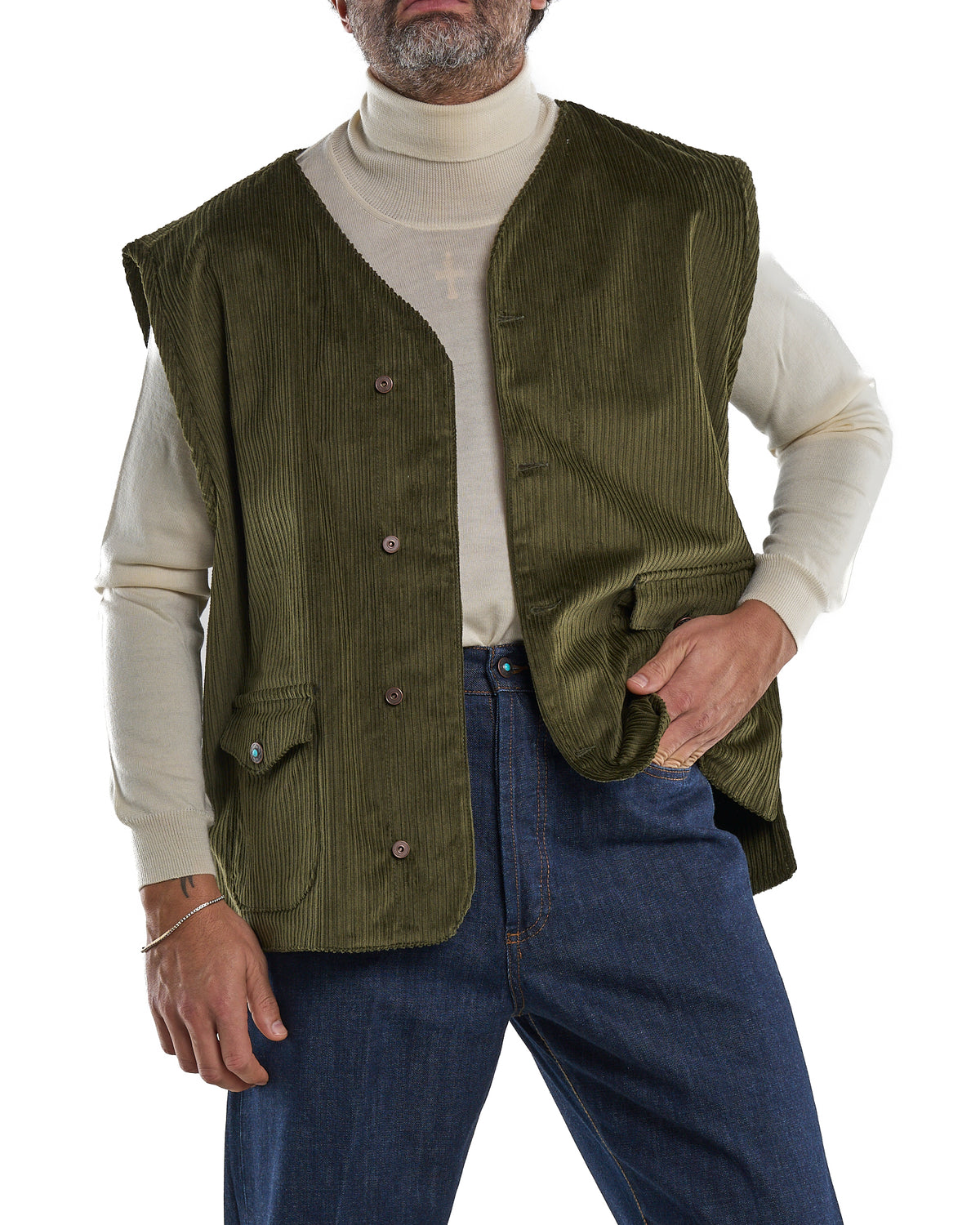 Chaqueta vaquera lavada con mosquetones, azul lavado