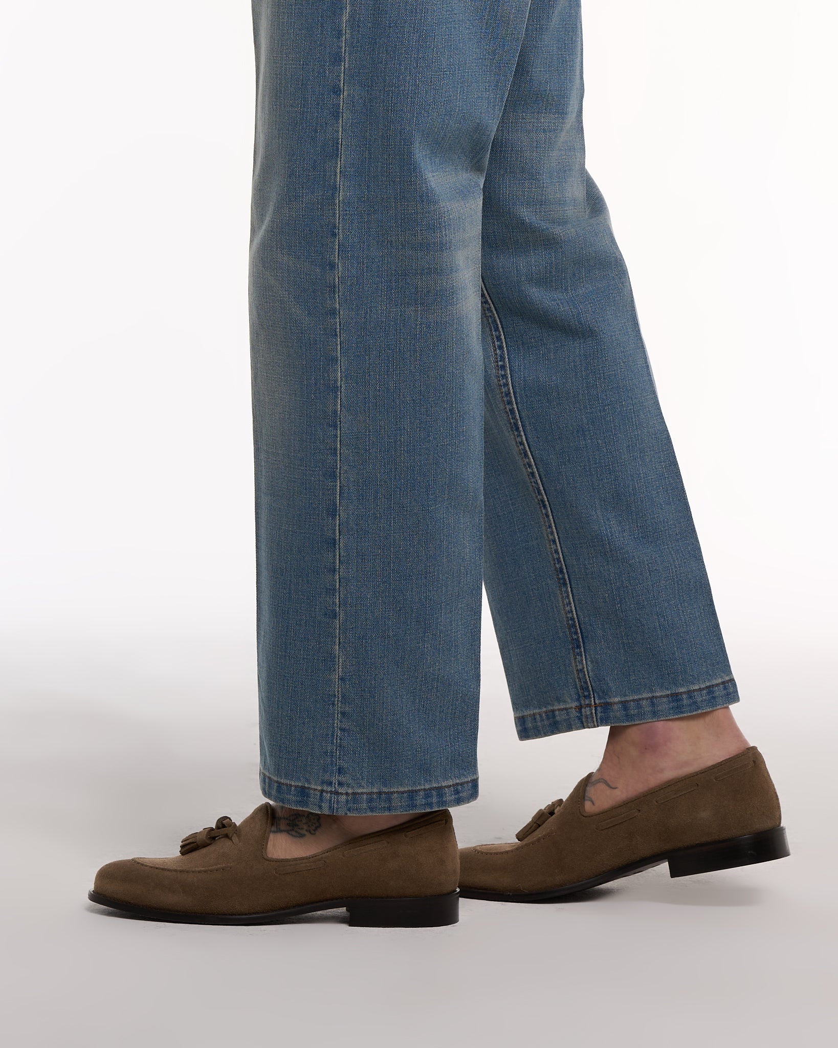 Jeans Vita Alta Fondo Ampio Retrò Sand