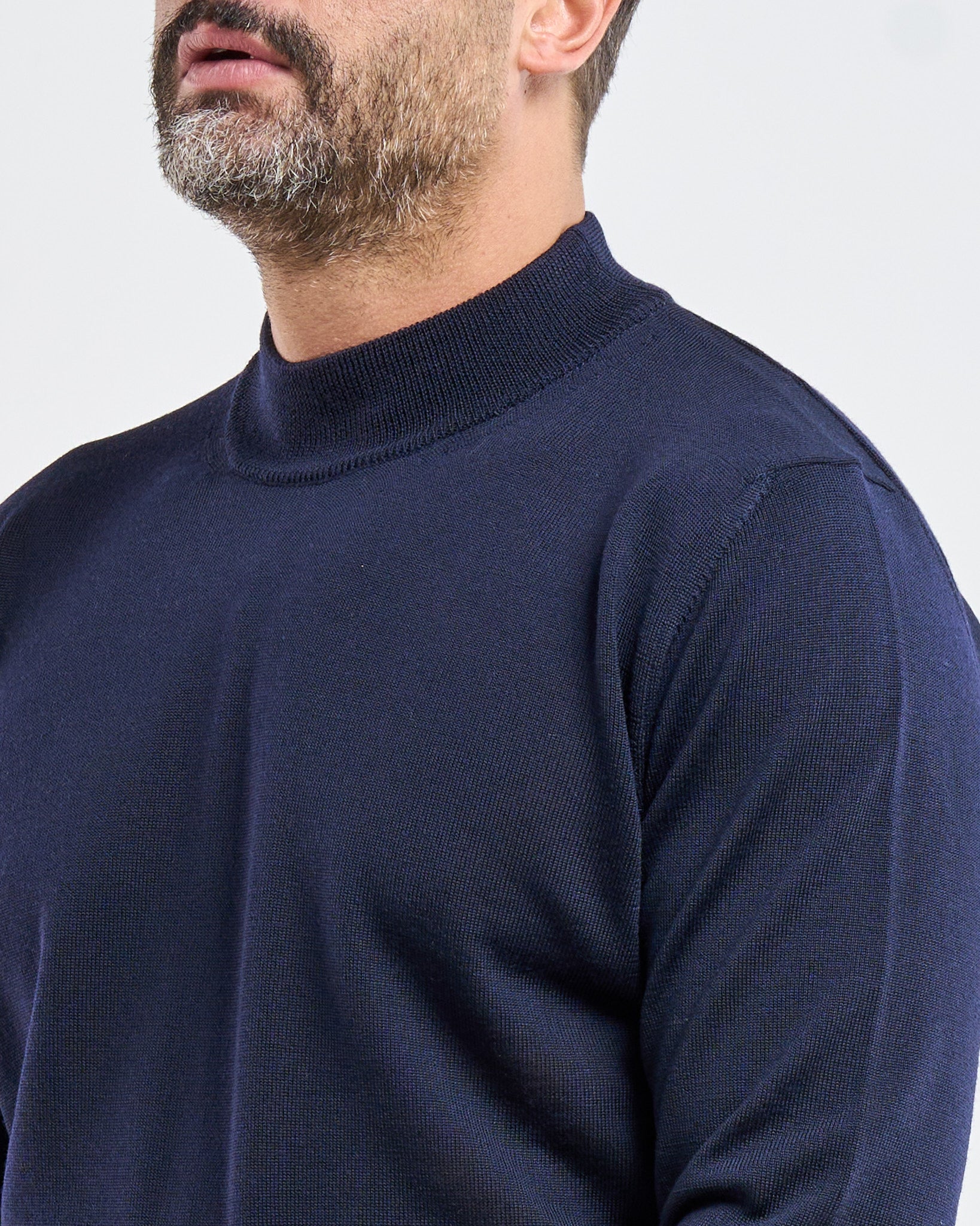Mezzocollo in 100% Lana Merinos Blu