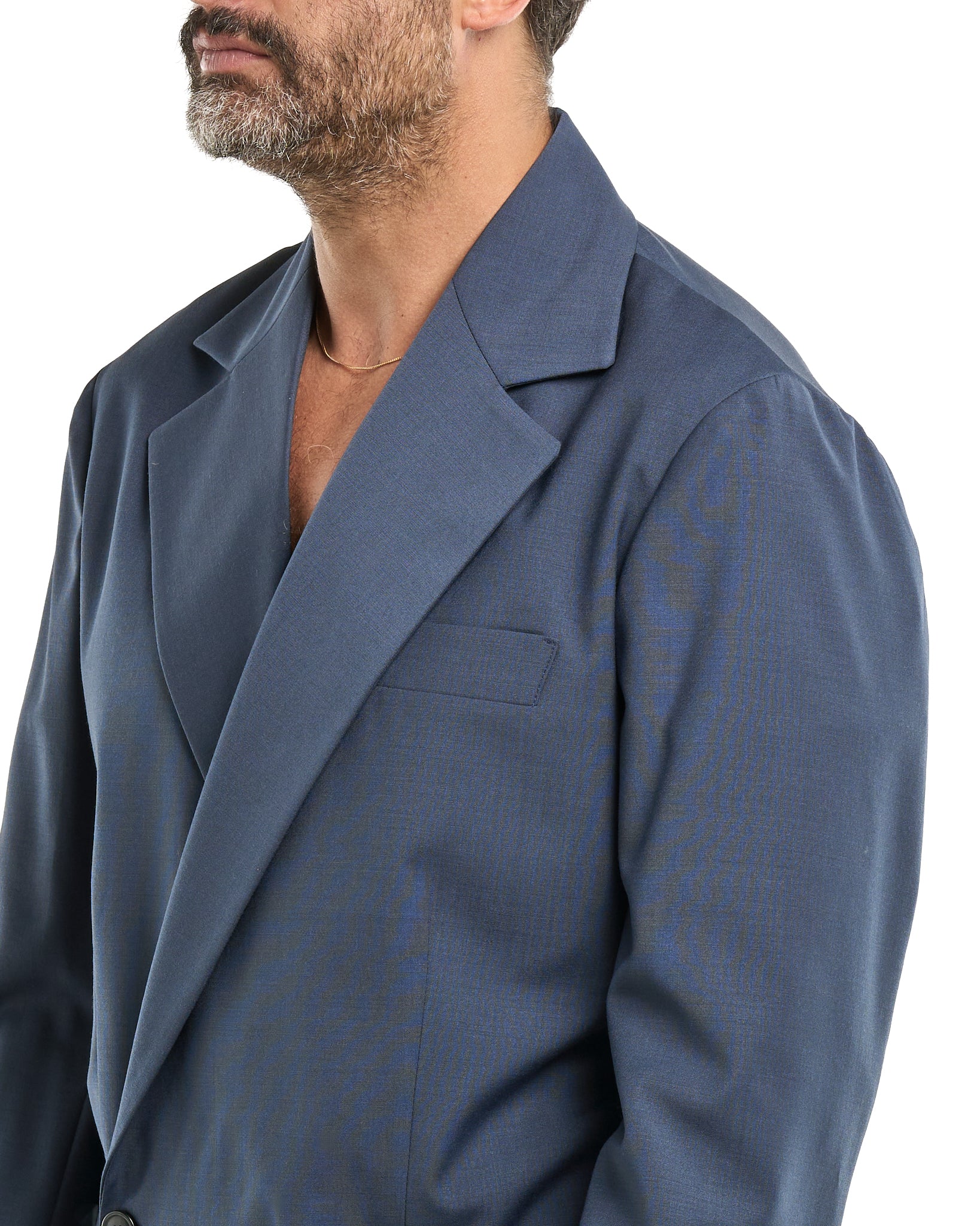 Chaqueta camisera cruzada azul Nápoles