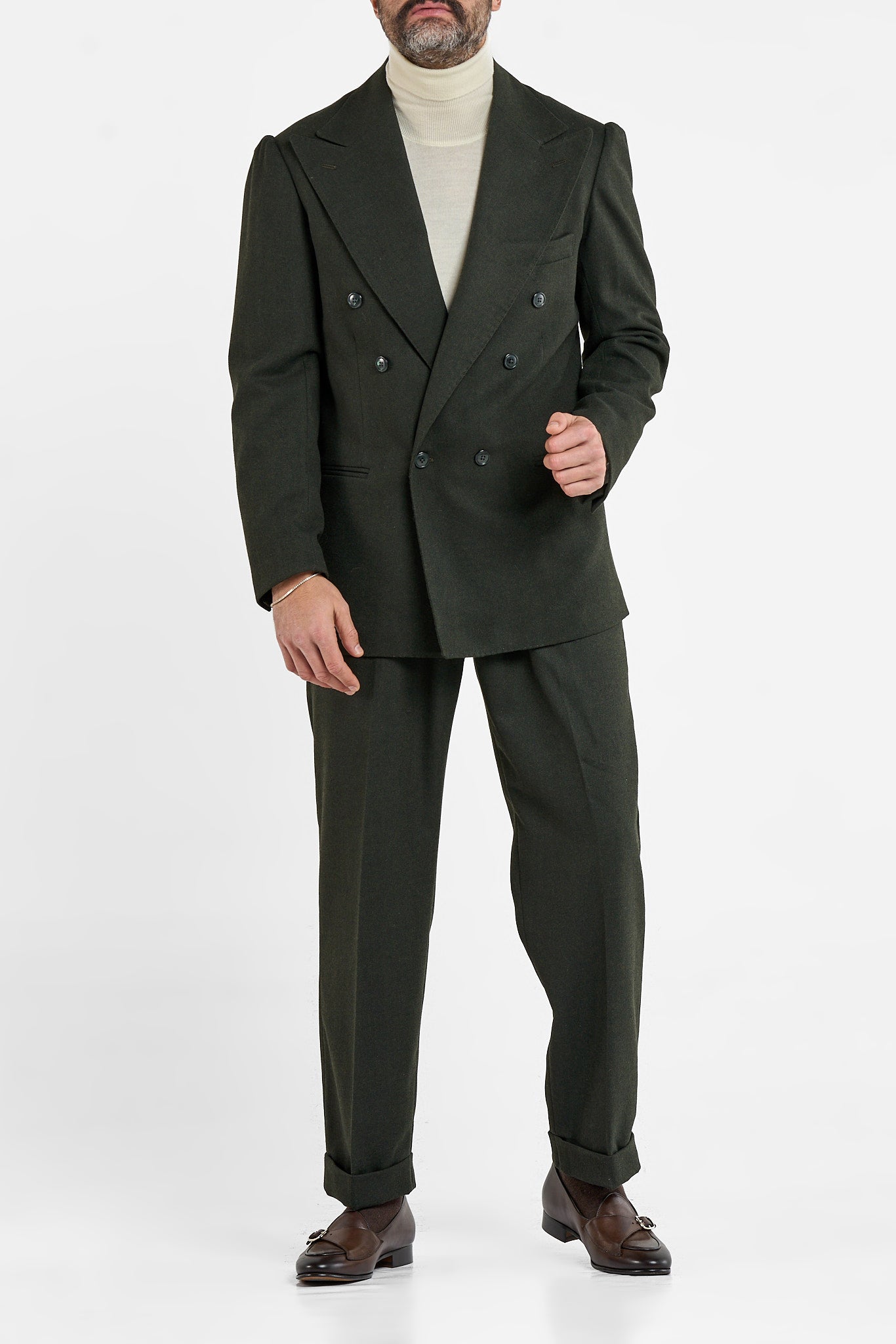 Abito in Flanella Spigato Verde Aspen