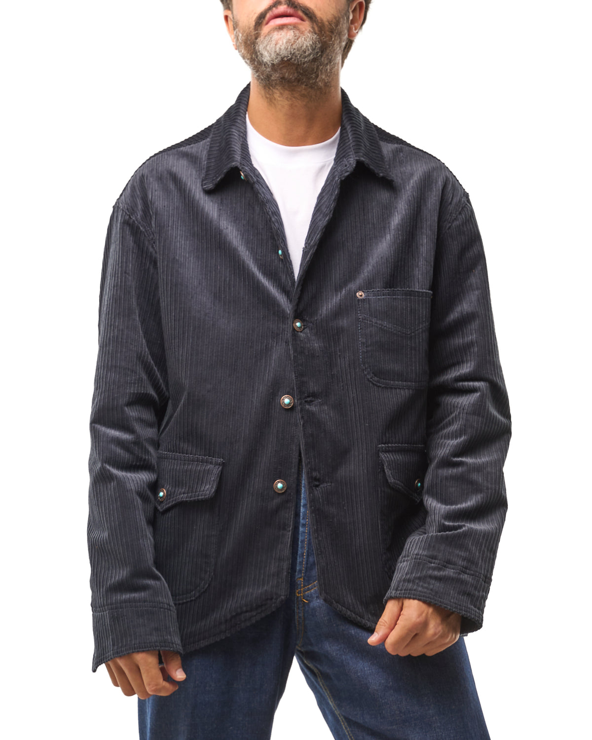 Chaqueta vaquera lavada con mosquetones, azul lavado