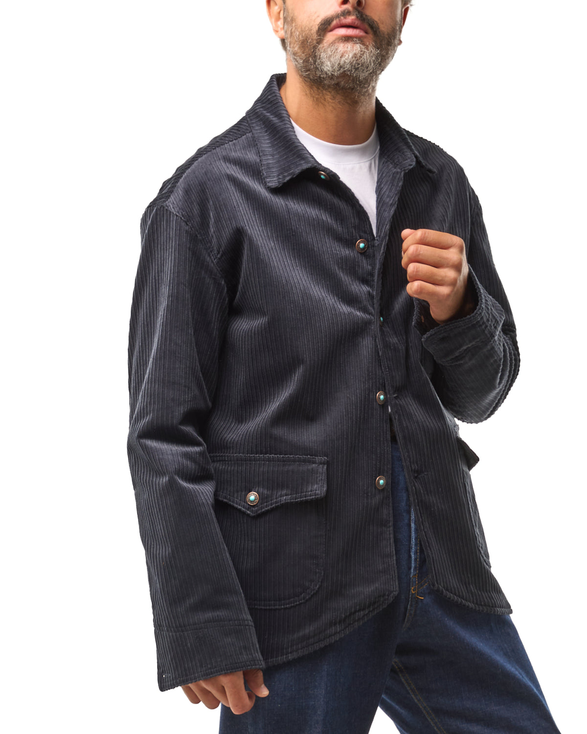 Chaqueta vaquera lavada con mosquetones, azul lavado