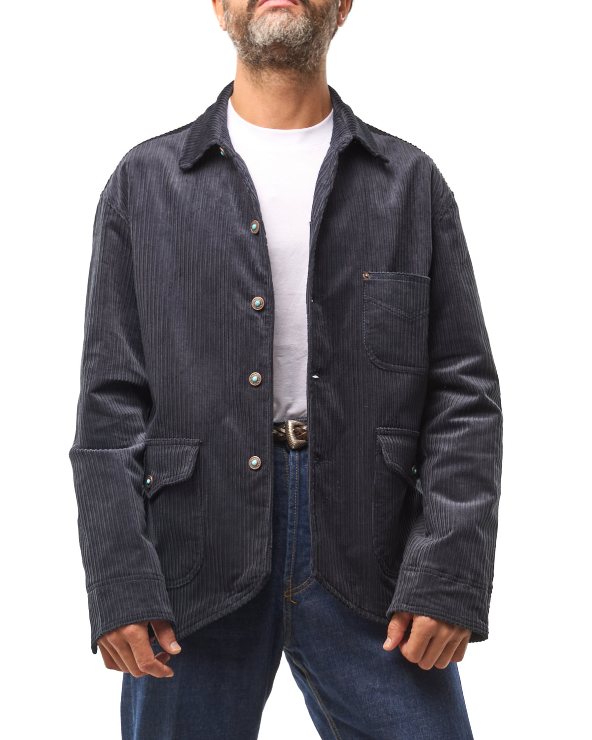 Chaqueta vaquera lavada con mosquetones, azul lavado