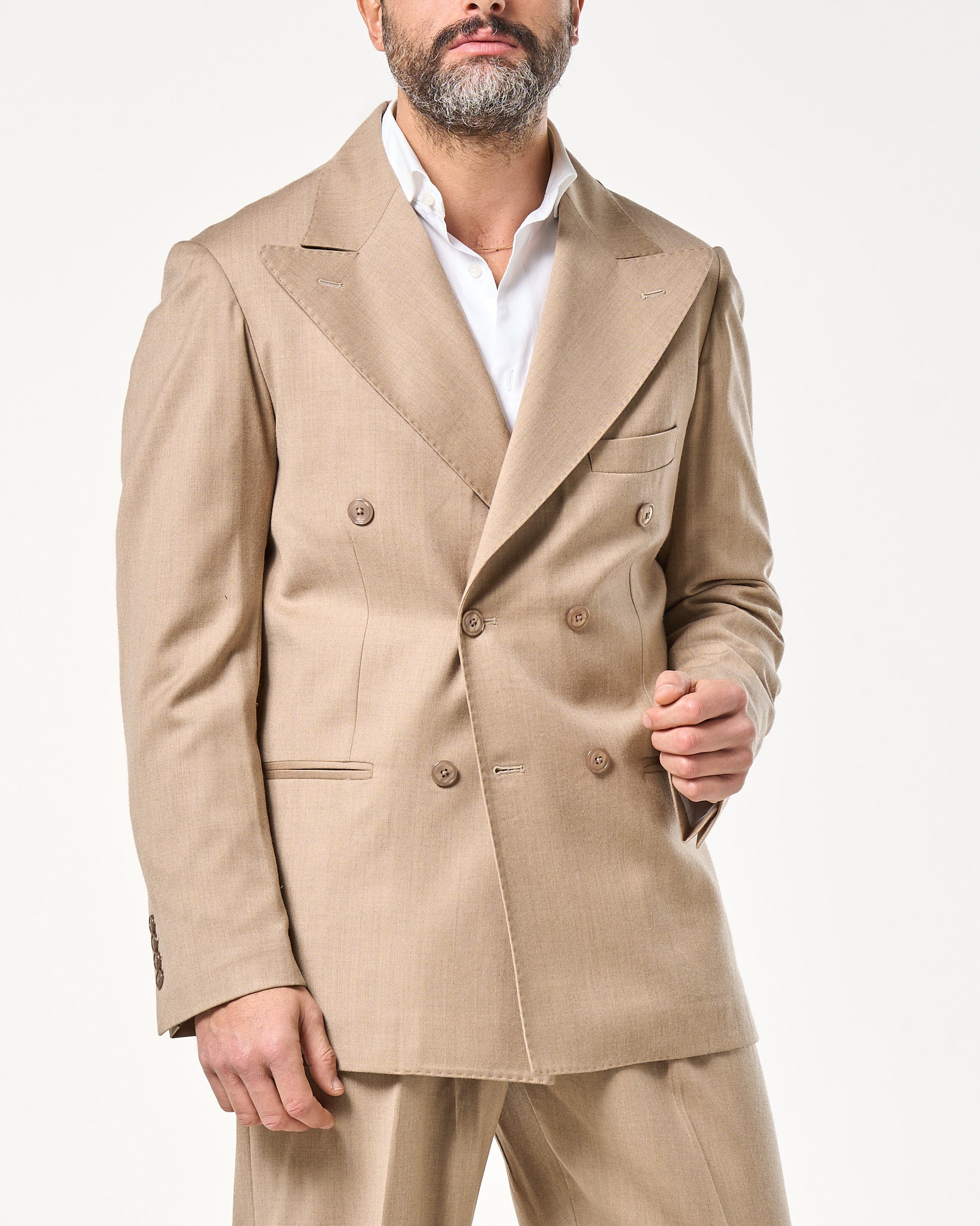 Abito in Lana Foulè Beige Pisa