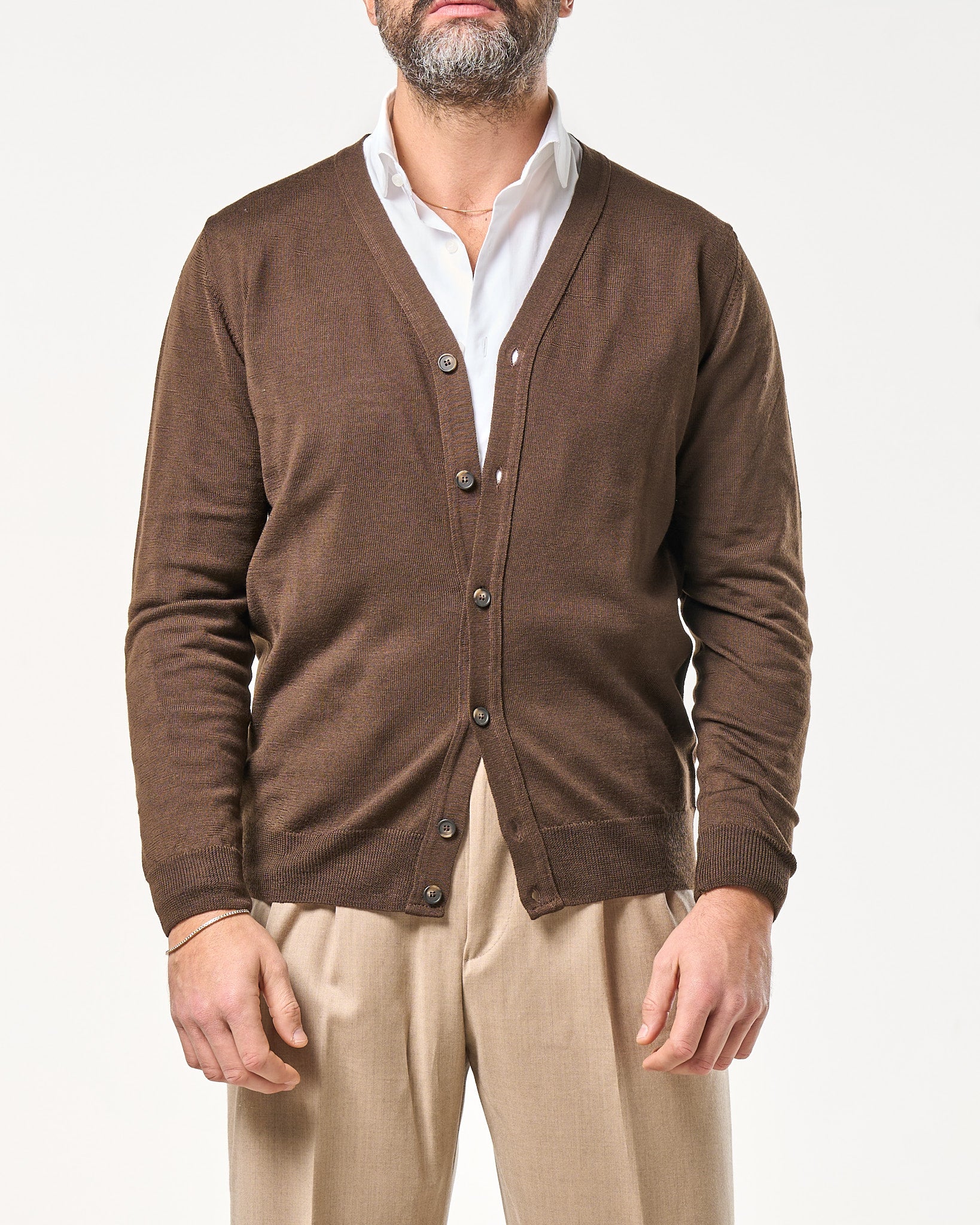 Cardigan in 100% Lana Merinos Moro