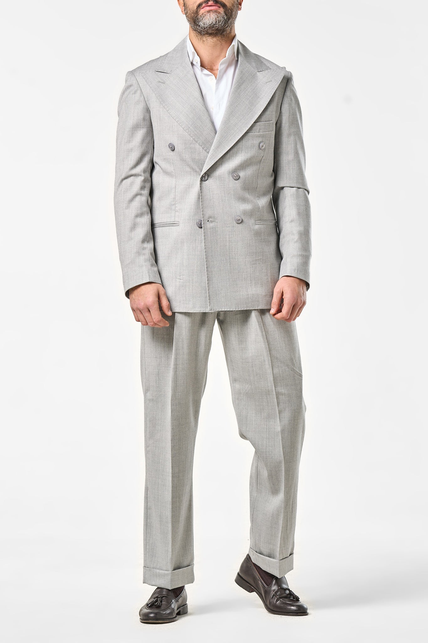 Abito in Lana Foulè Grigio Ravello