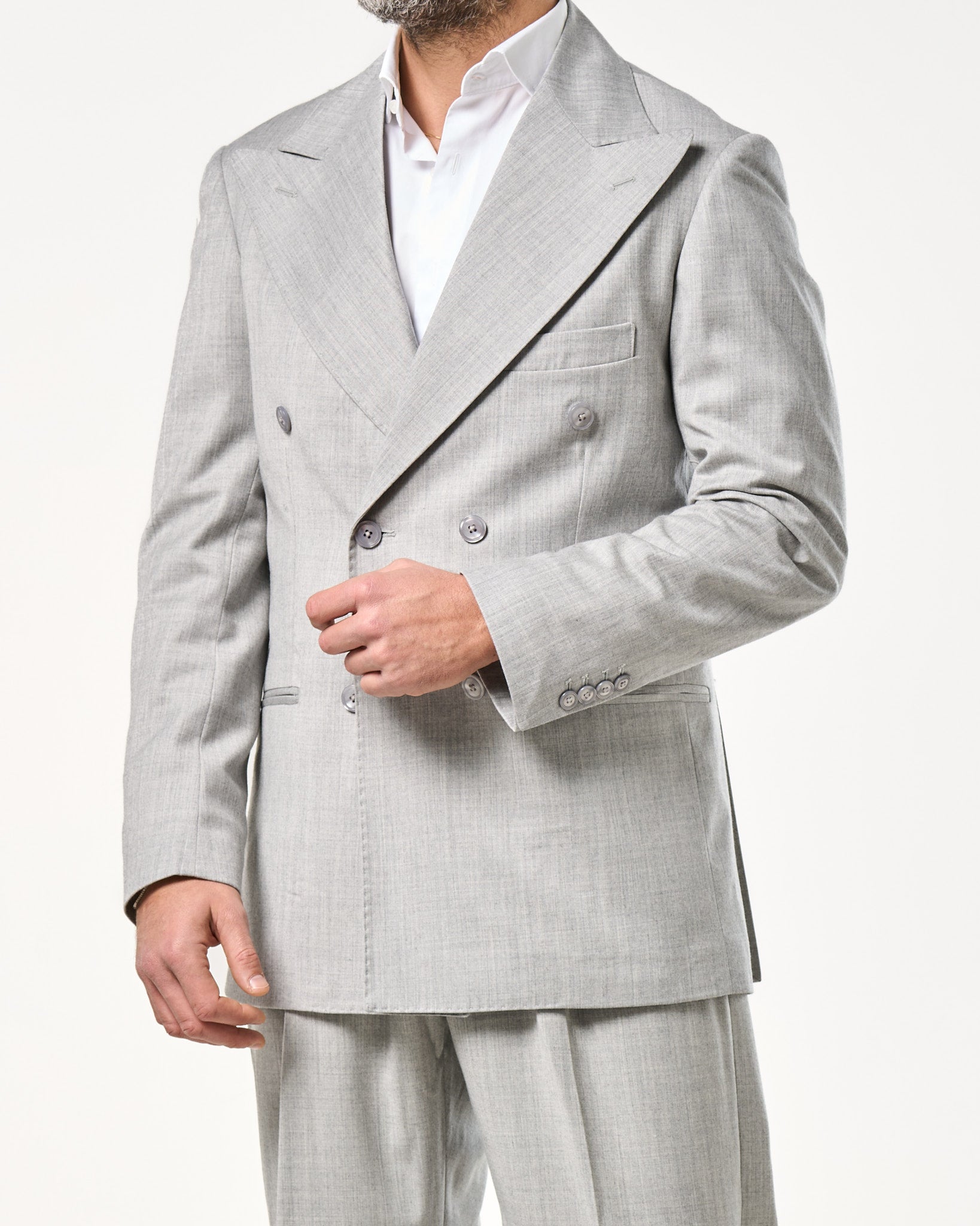 Abito in Lana Foulè Grigio Ravello