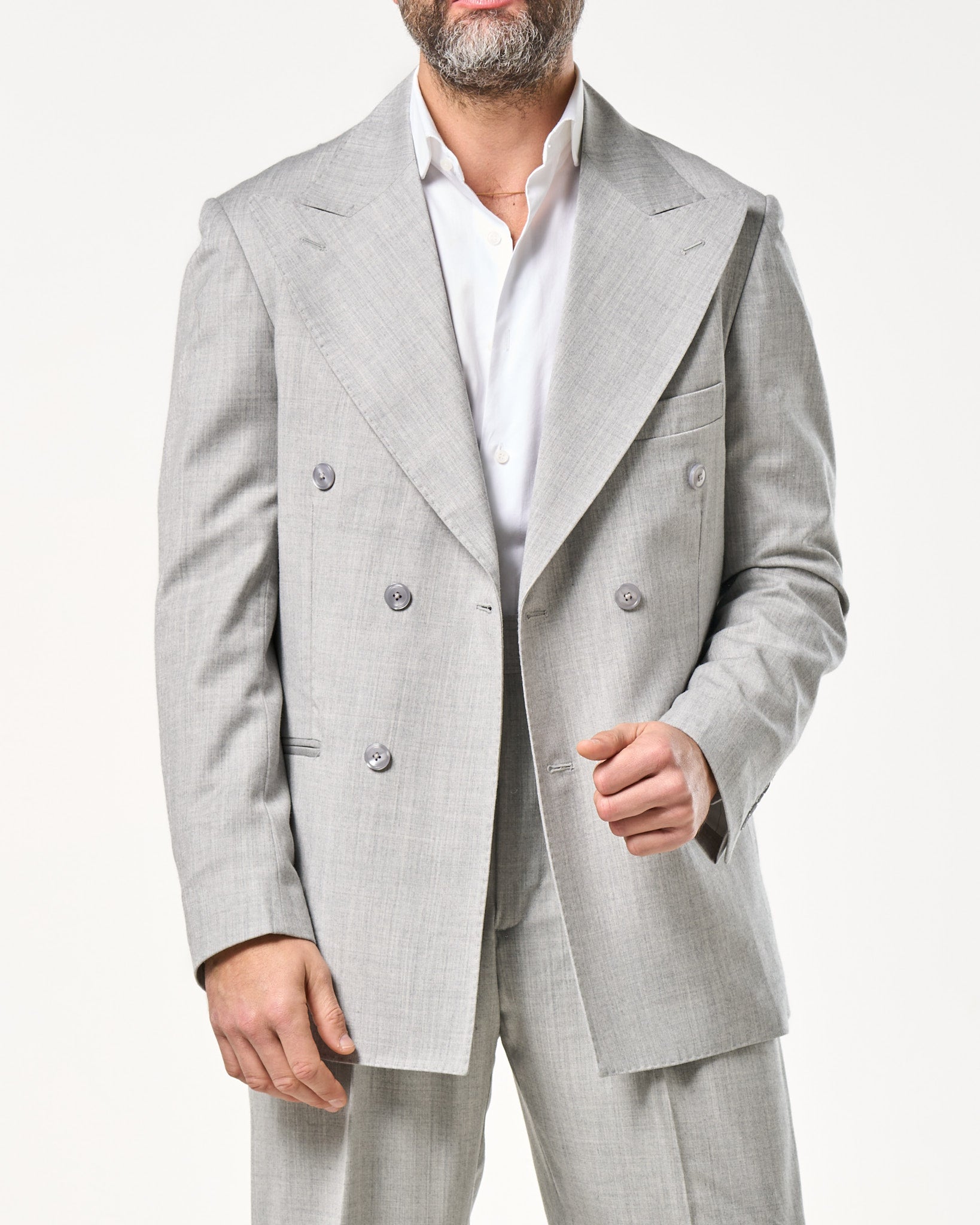 Abito in Lana Foulè Grigio Ravello