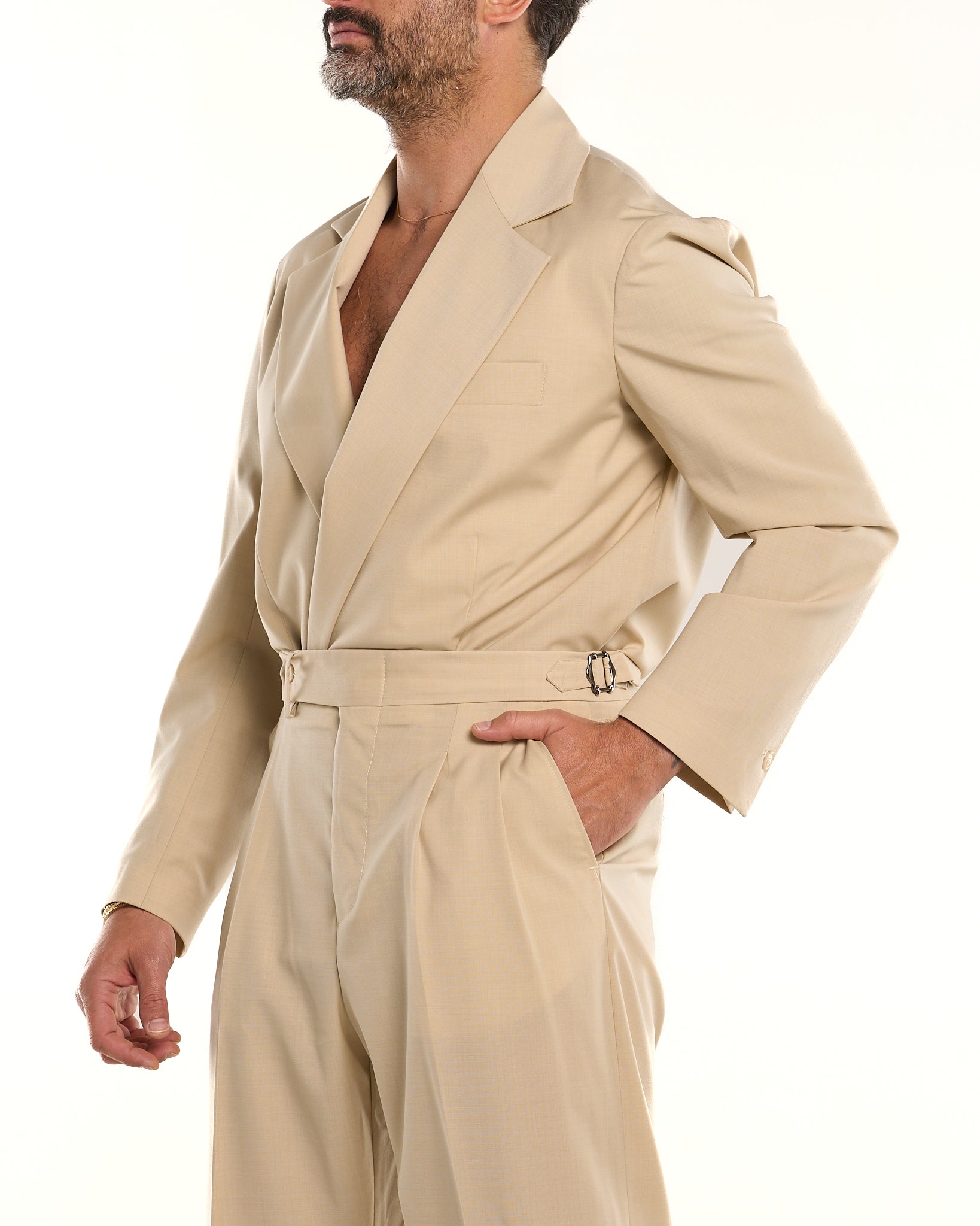 Giacca Camicia Doppiopetto Vaniglia Havana