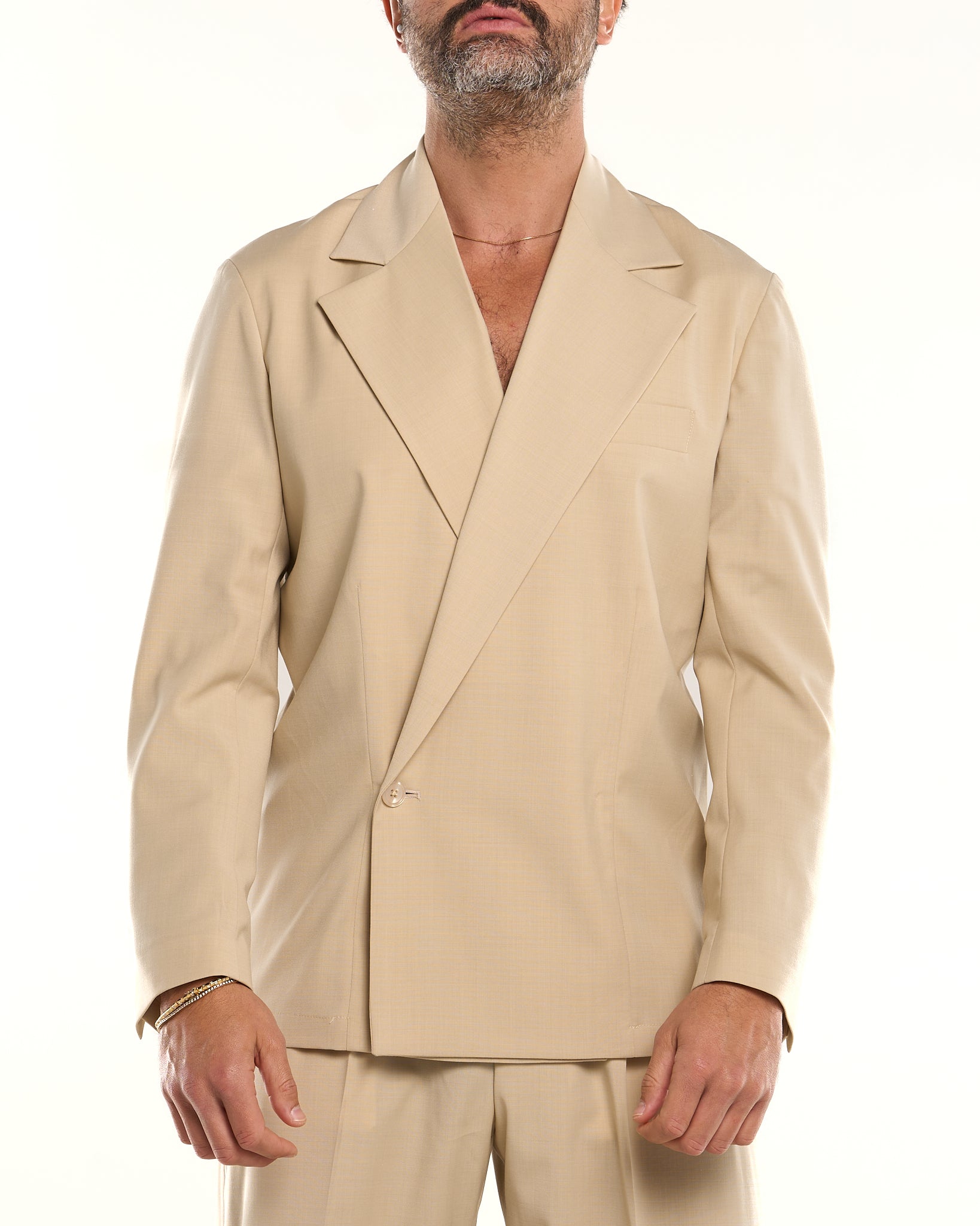 Giacca Camicia Doppiopetto Vaniglia Havana