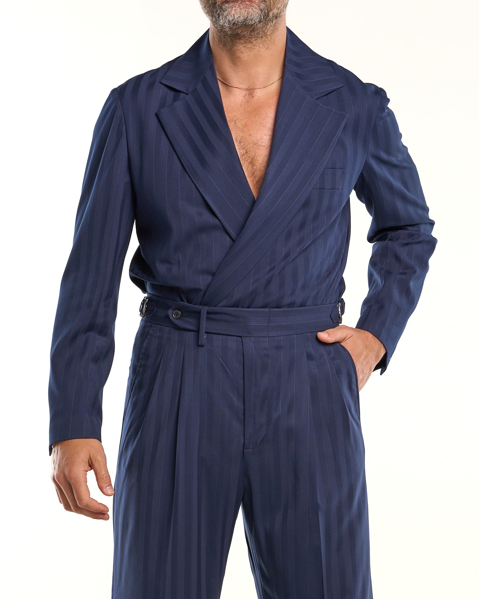 Naples Blue Double-Breasted Shirt Jacket