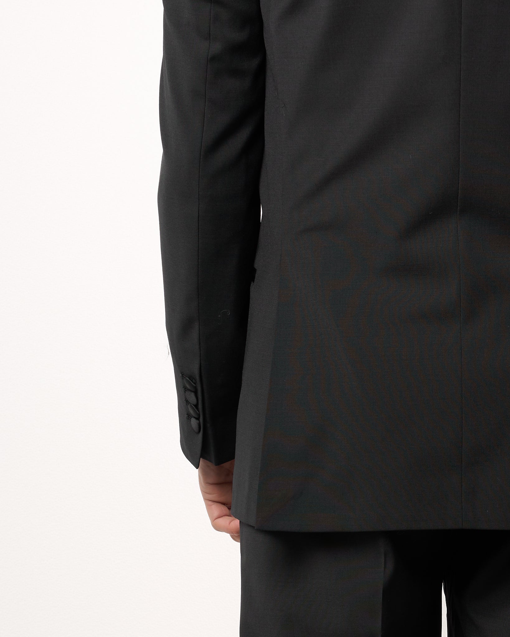 Giacca Smoking Doppiopetto con Rever a Lancia Nero