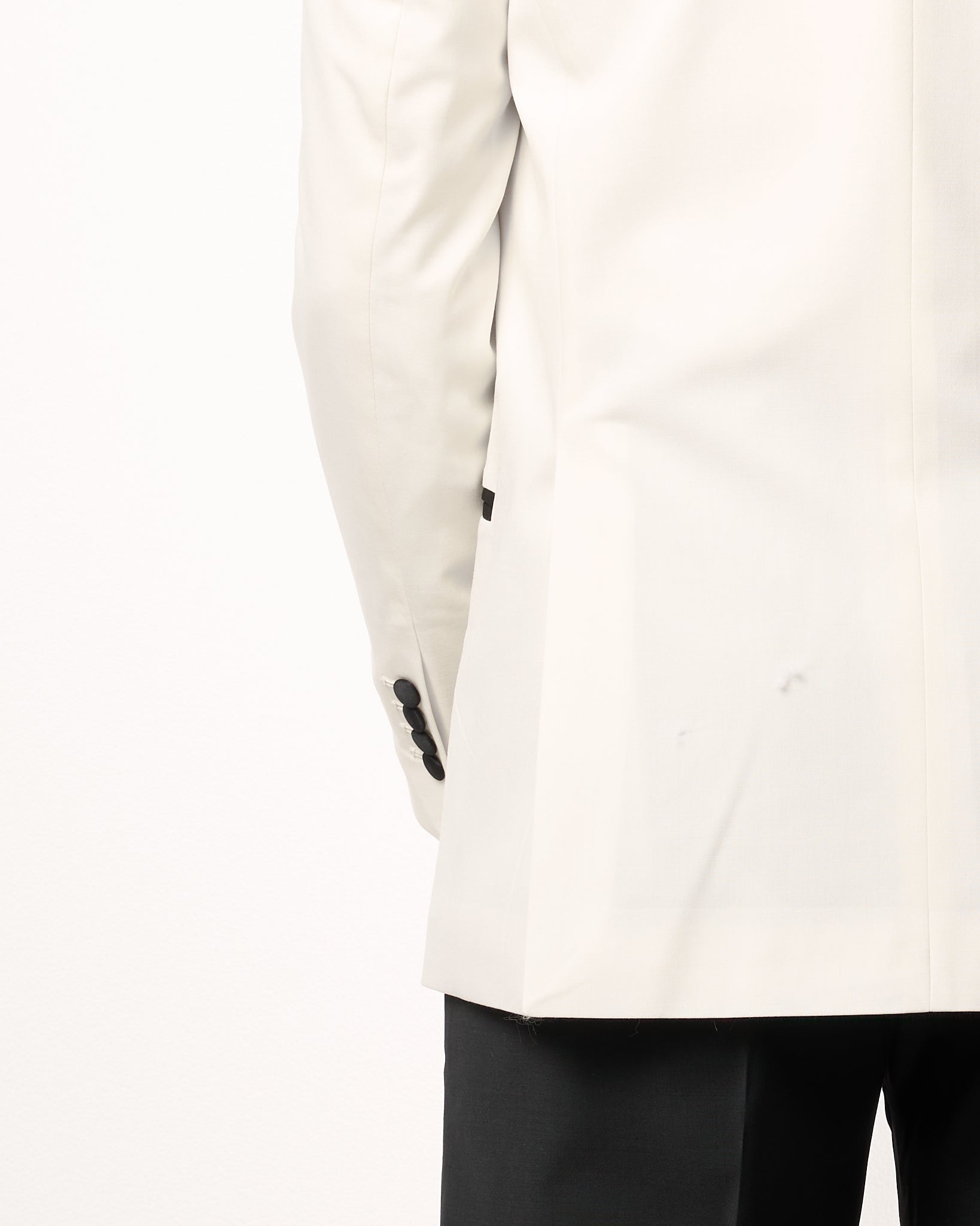 Giacca Smoking Doppiopetto con Rever a Lancia Bianco Opaco