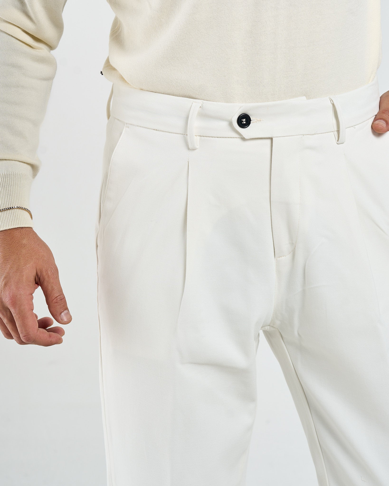 Pantalone Chino in Cotone Bianco