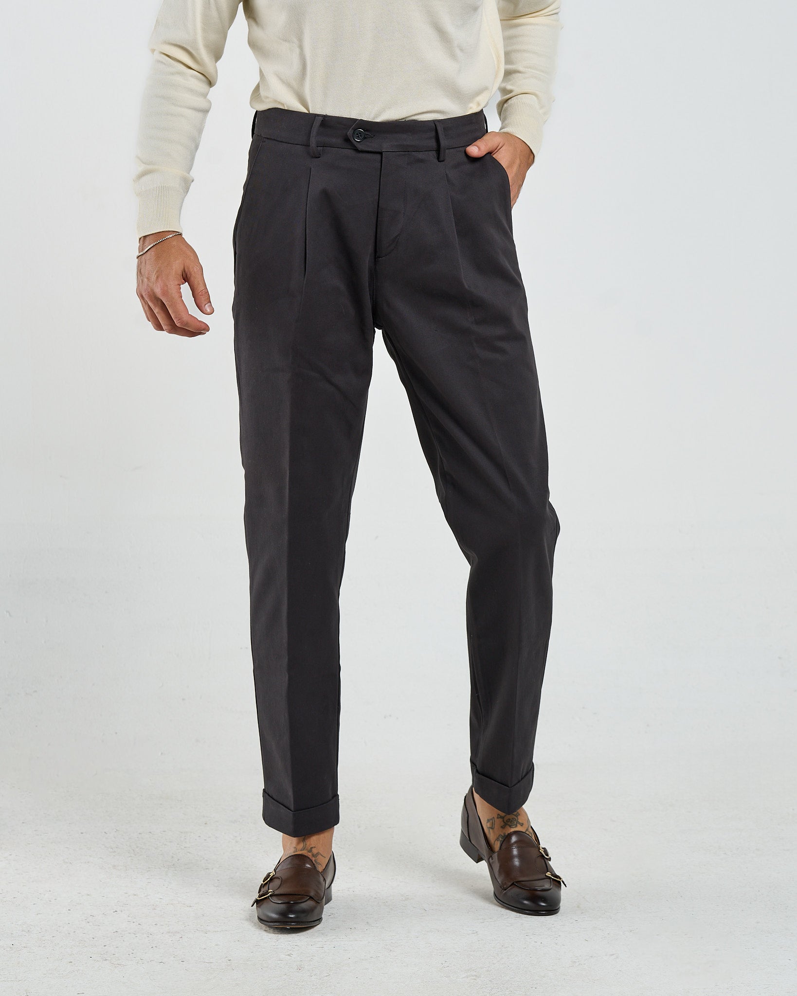 Pantalone Chino in Cotone Nero
