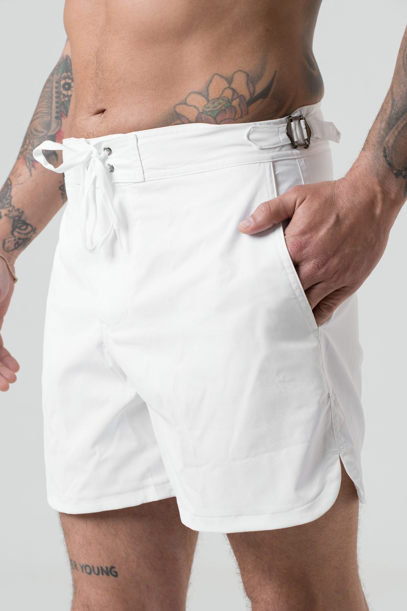 Costume con Fibbiette Laterali Bianco