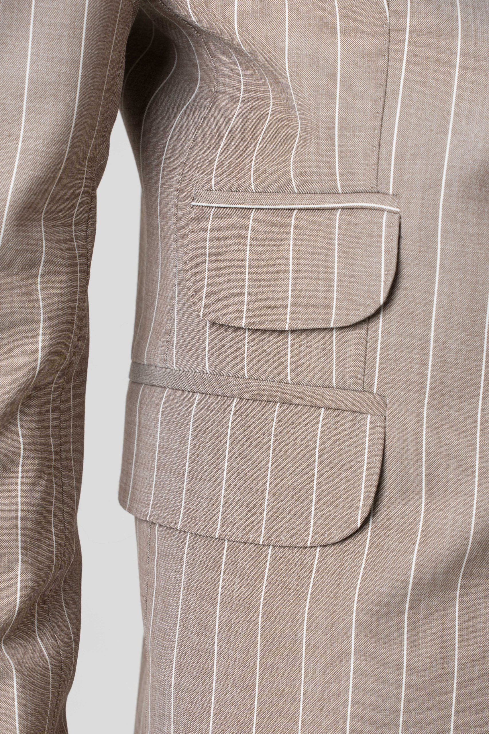 Giacca Socket Gessato Beige Porto Rotondo