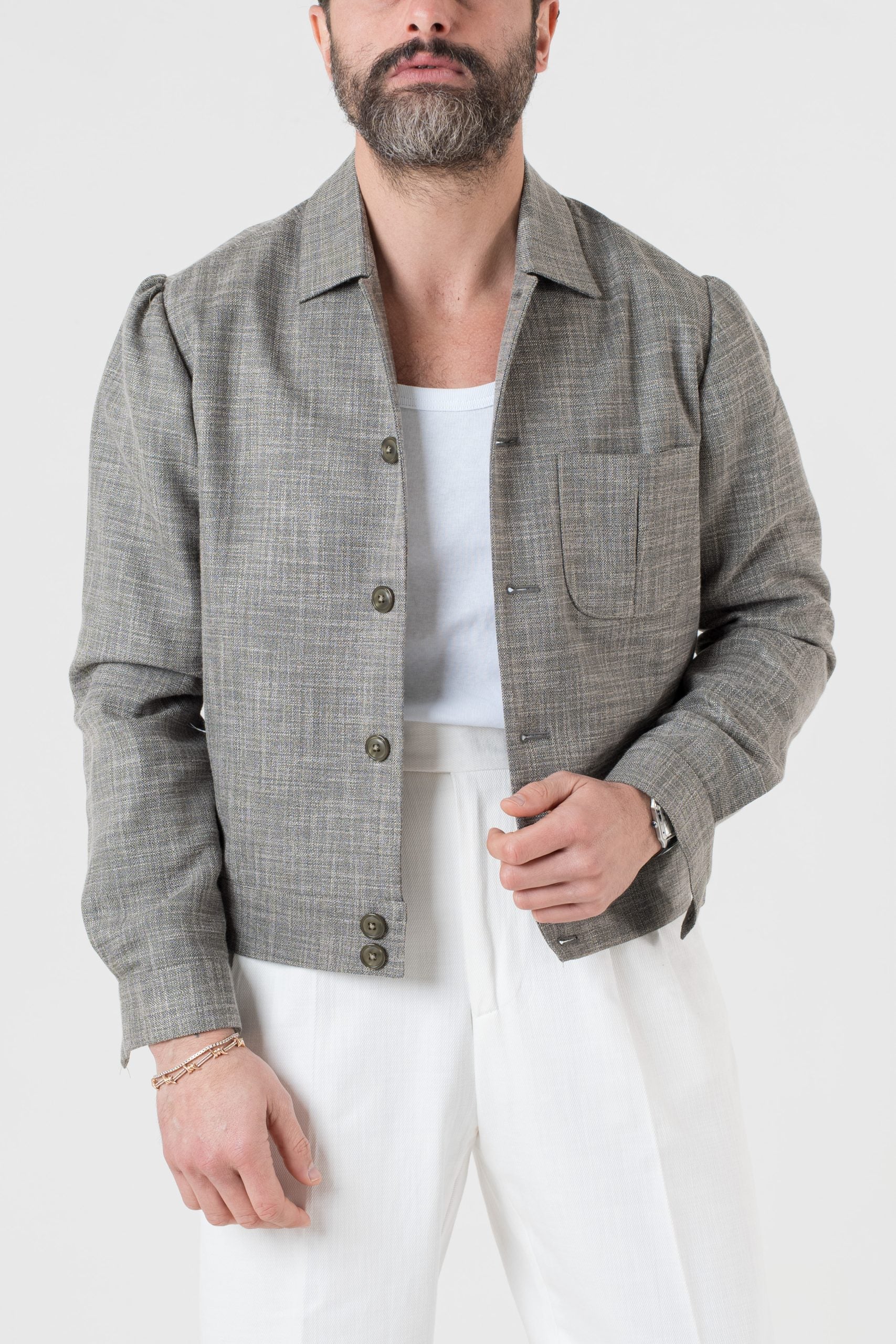 Giubbinetto Over con Spalla Arricciata Menta