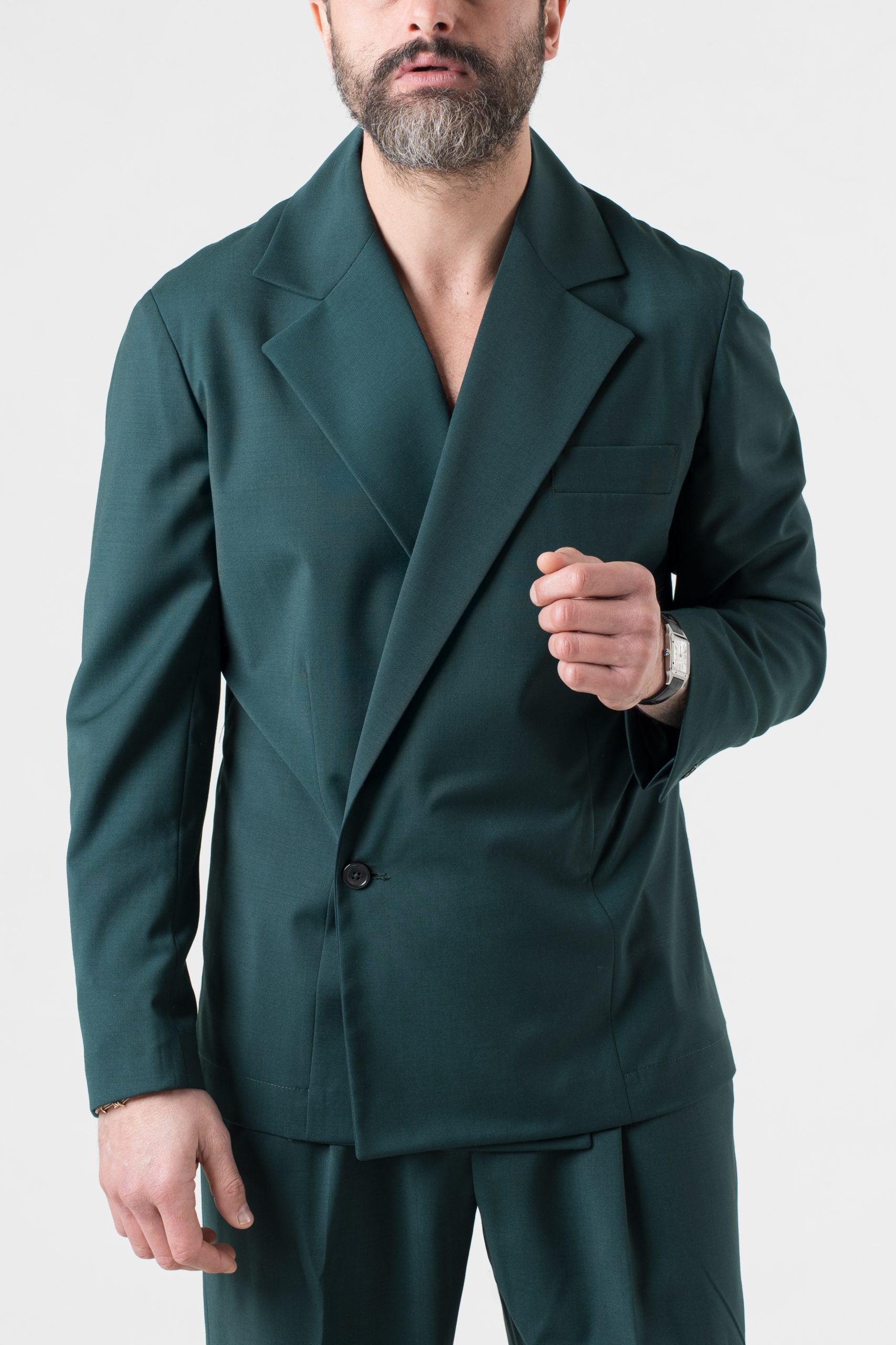 Giacca Camicia Doppiopetto Verde Smeraldo Miami