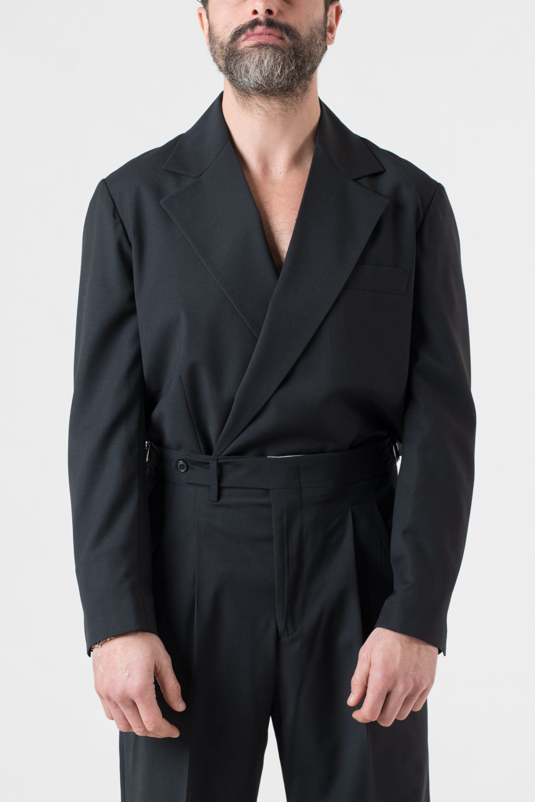 Giacca Camicia Doppiopetto Nero Milano