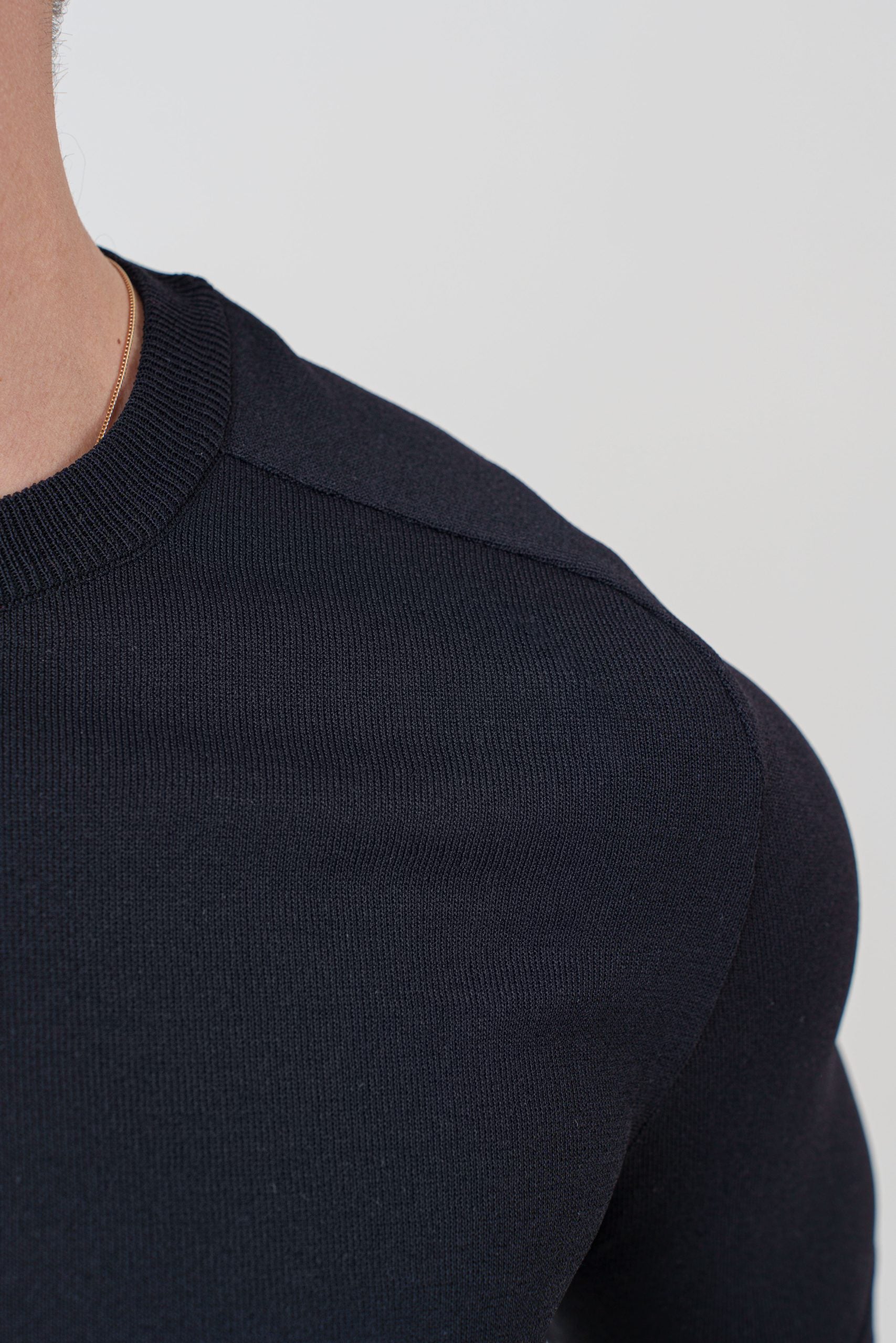 T-Shirt Mezza Manica in Viscosa Nera