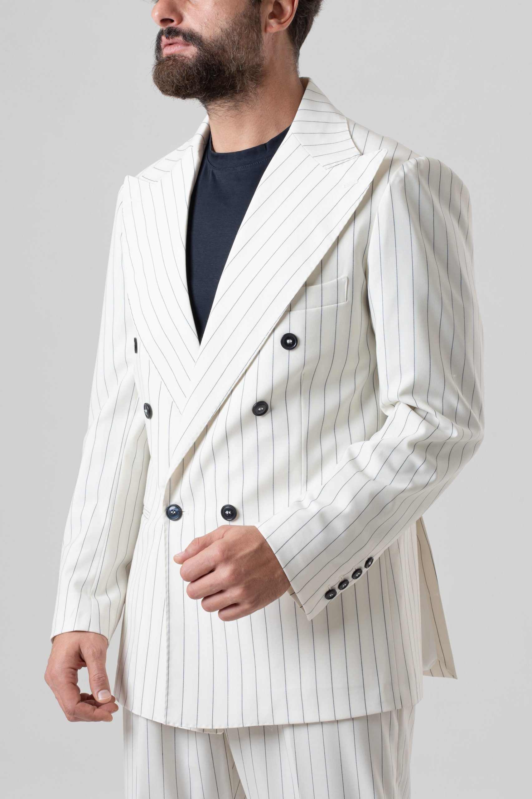 Giacca Jocket Panna Riga Blu Riviera