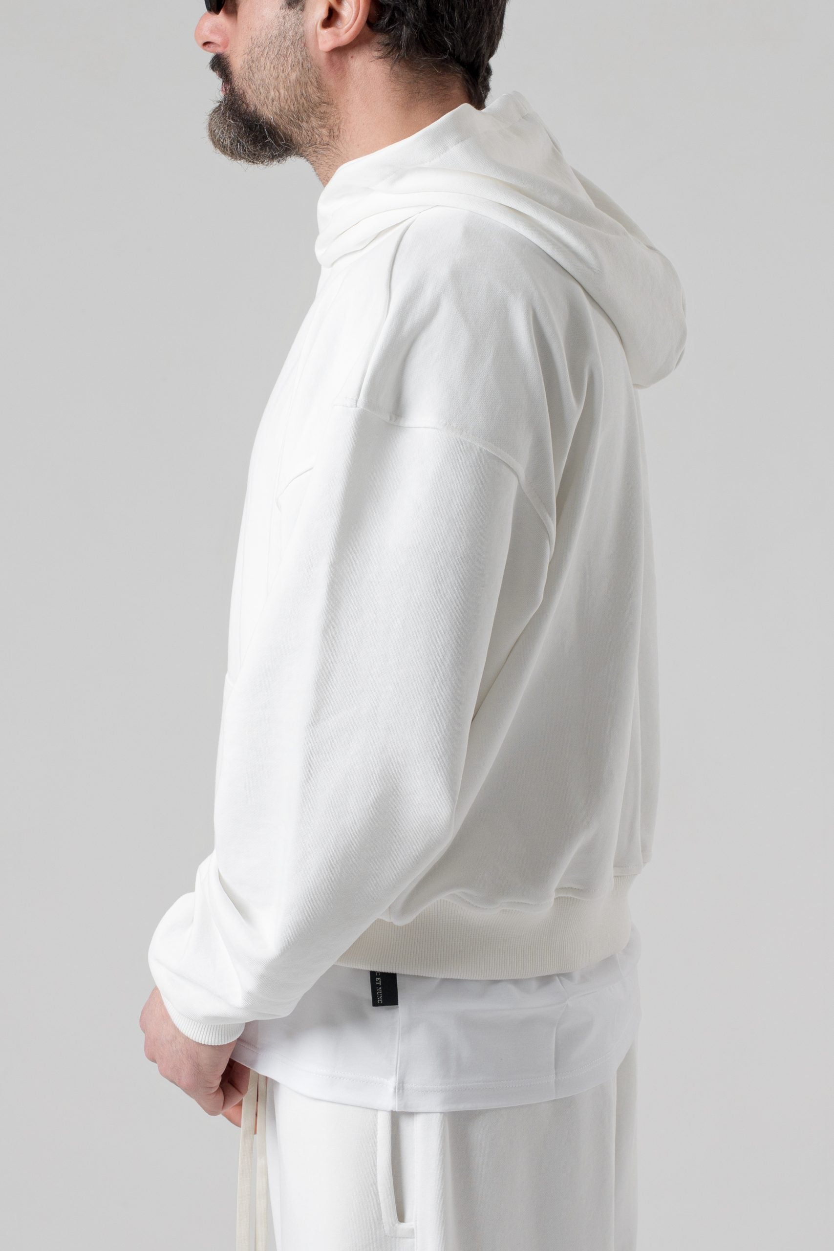 Felpa Oversize con Cappuccio Panna