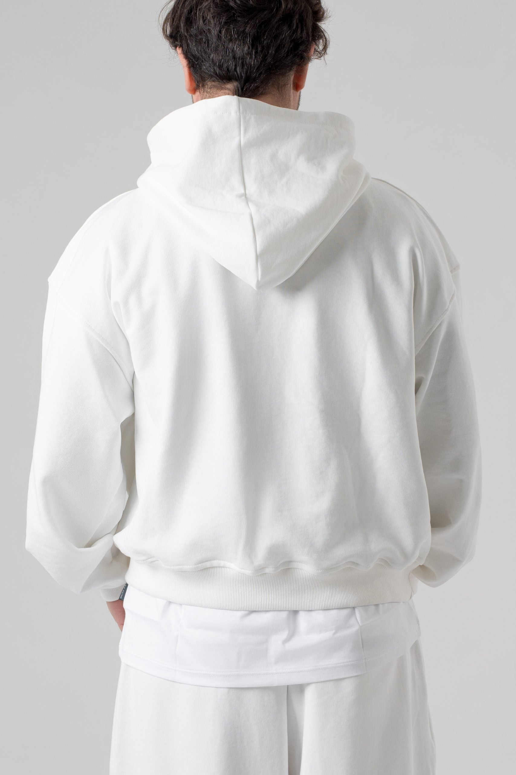 Felpa Oversize con Cappuccio Panna