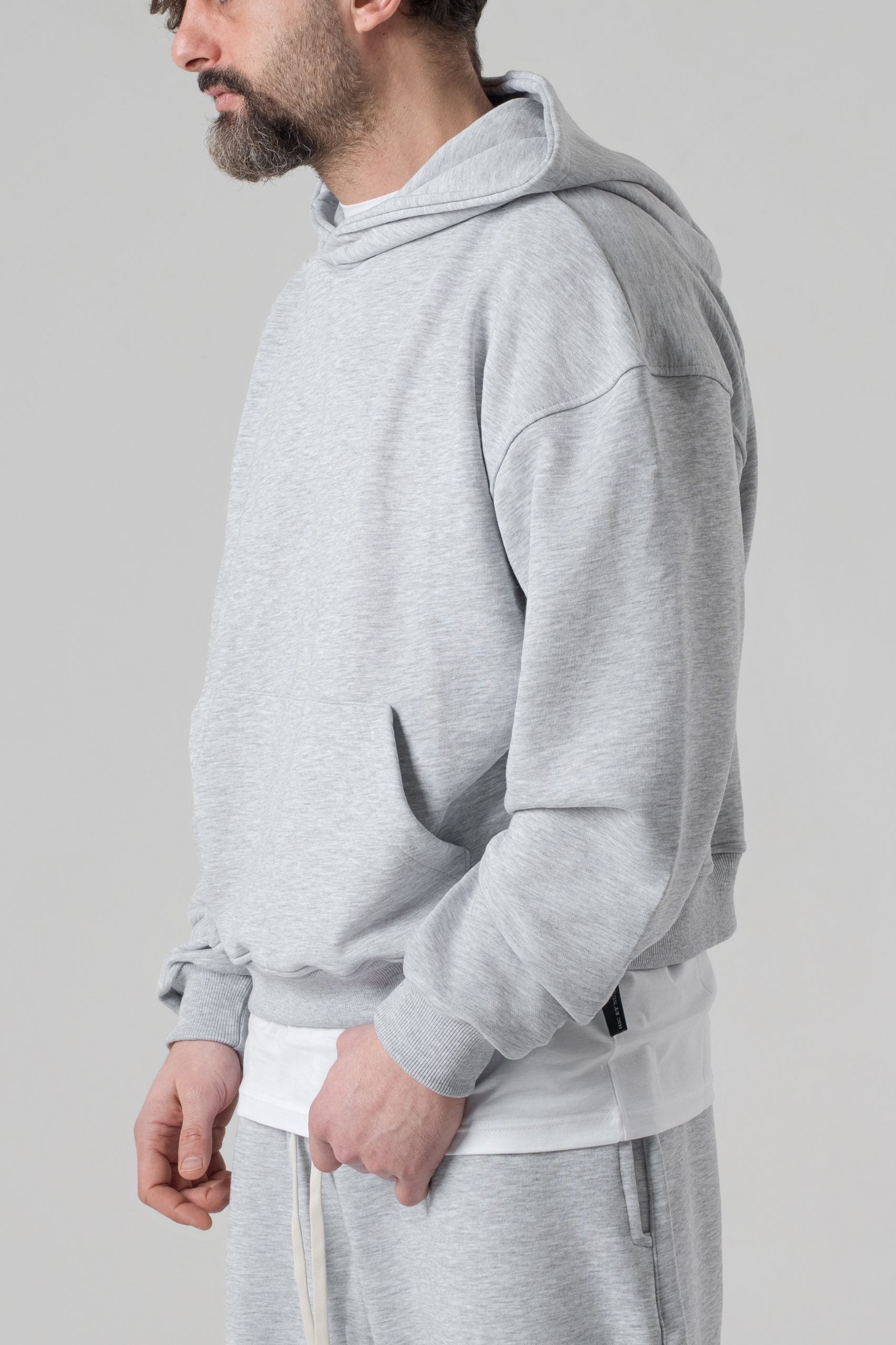 Felpa Oversize con Cappuccio Grigia