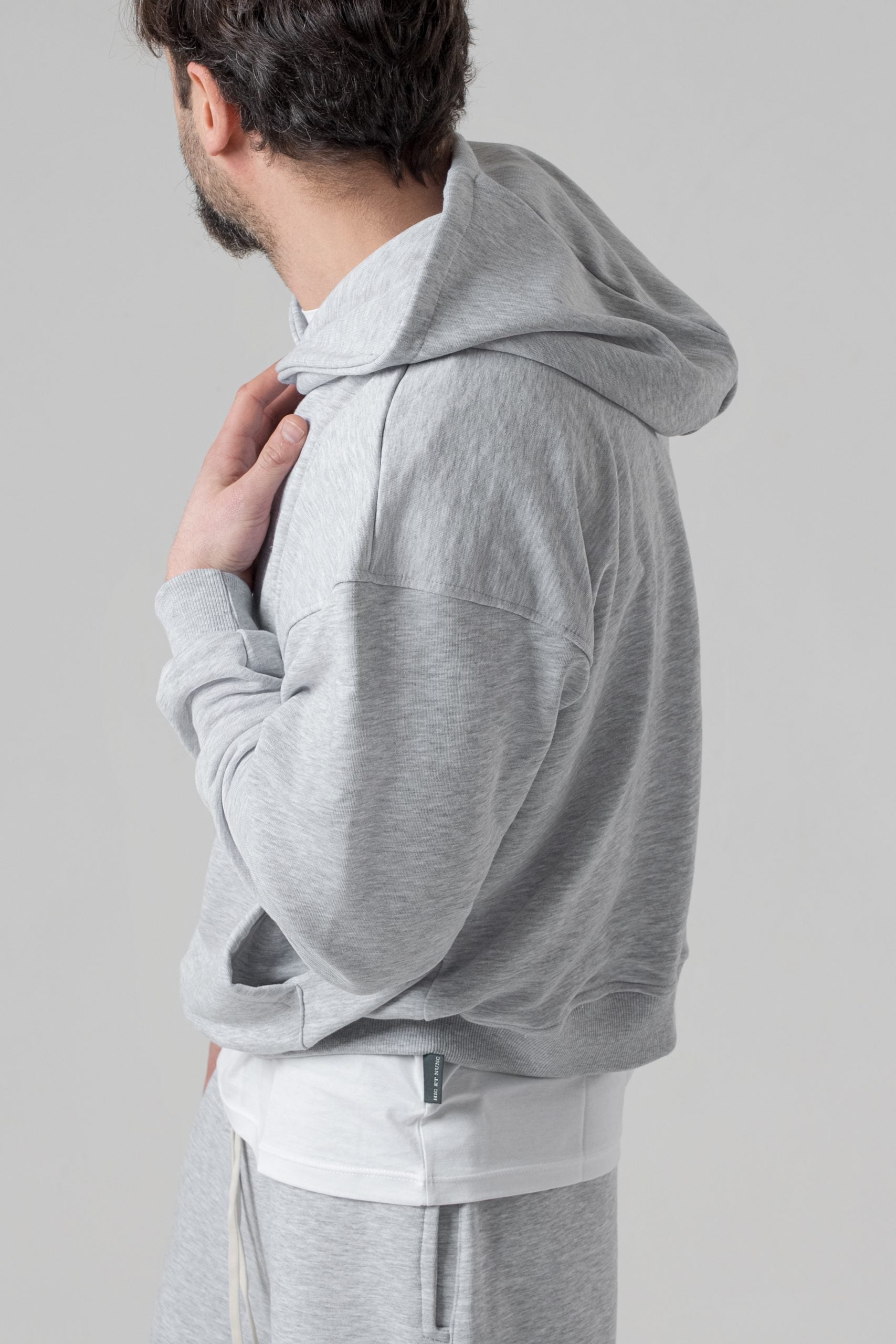 Felpa Oversize con Cappuccio Grigia