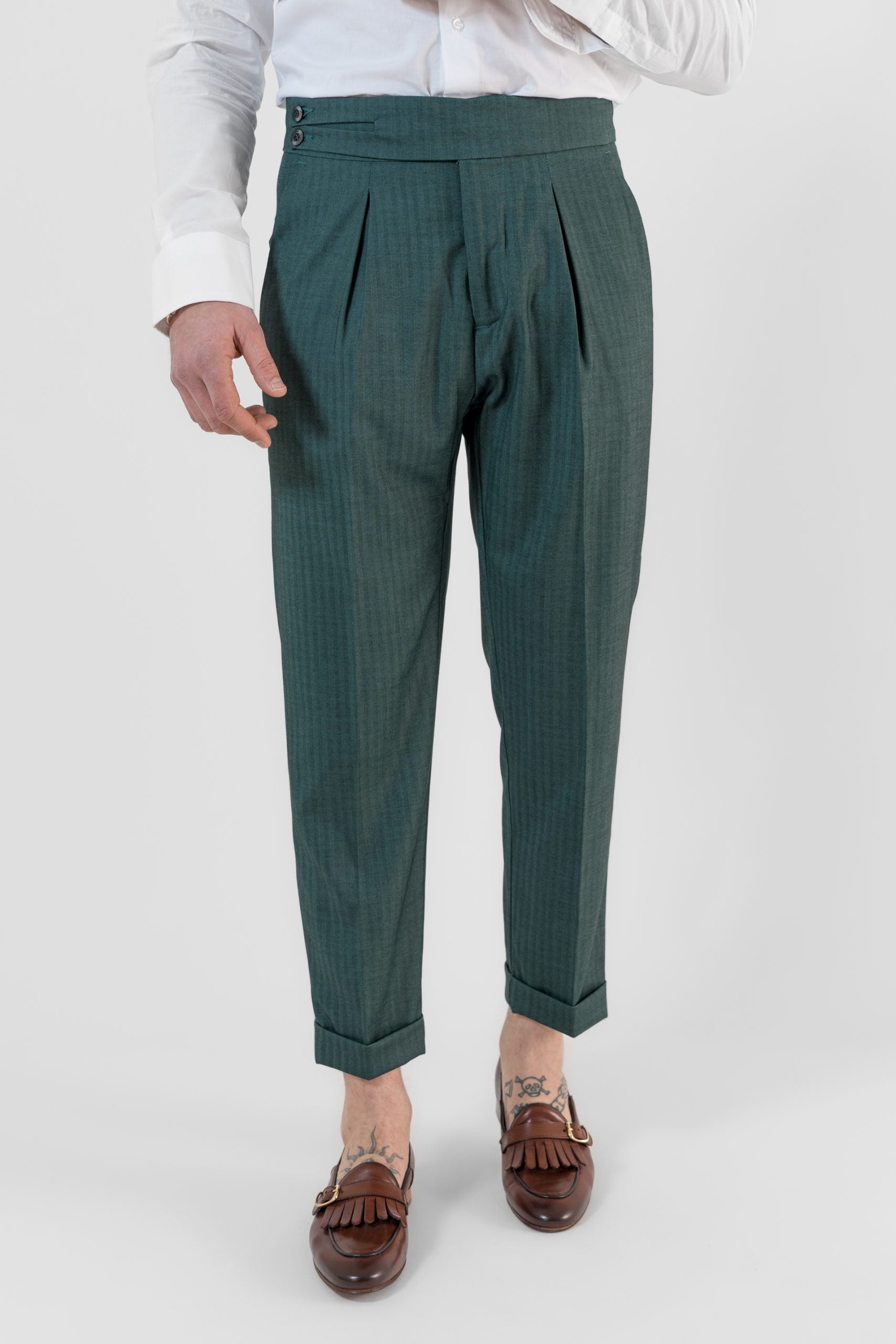 Pantalone Biforcato Verde Solaro  Saint Tropez