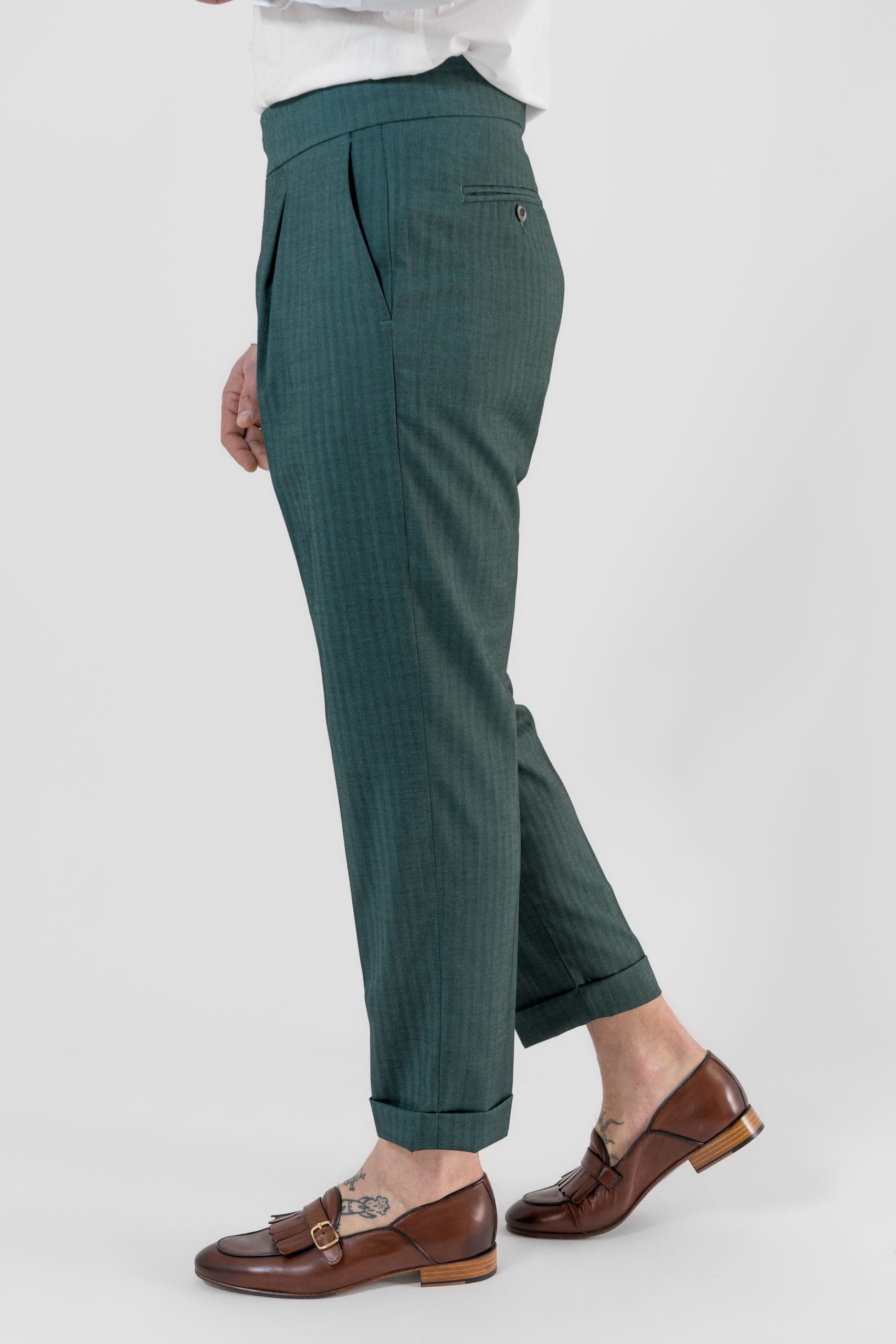 Pantalone Biforcato Verde Solaro  Saint Tropez