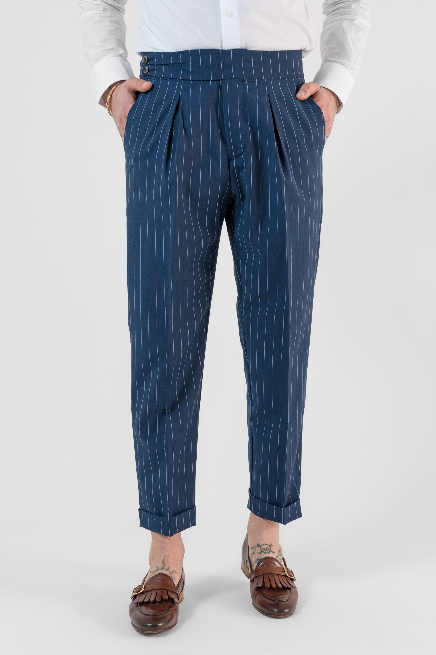 Pantalone Biforcato Gessato Royal Forte dei Marmi