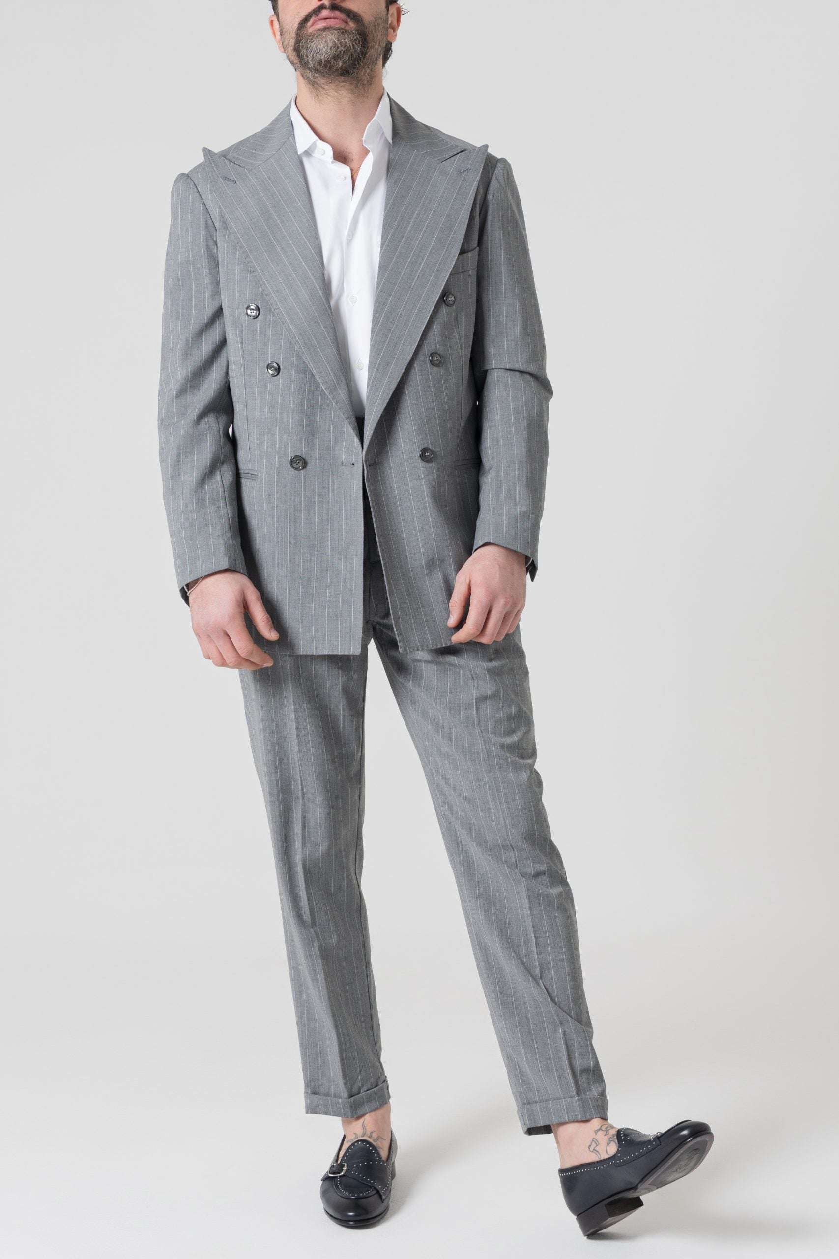 Giacca Jocket Gessato Grigio Milano Marittima