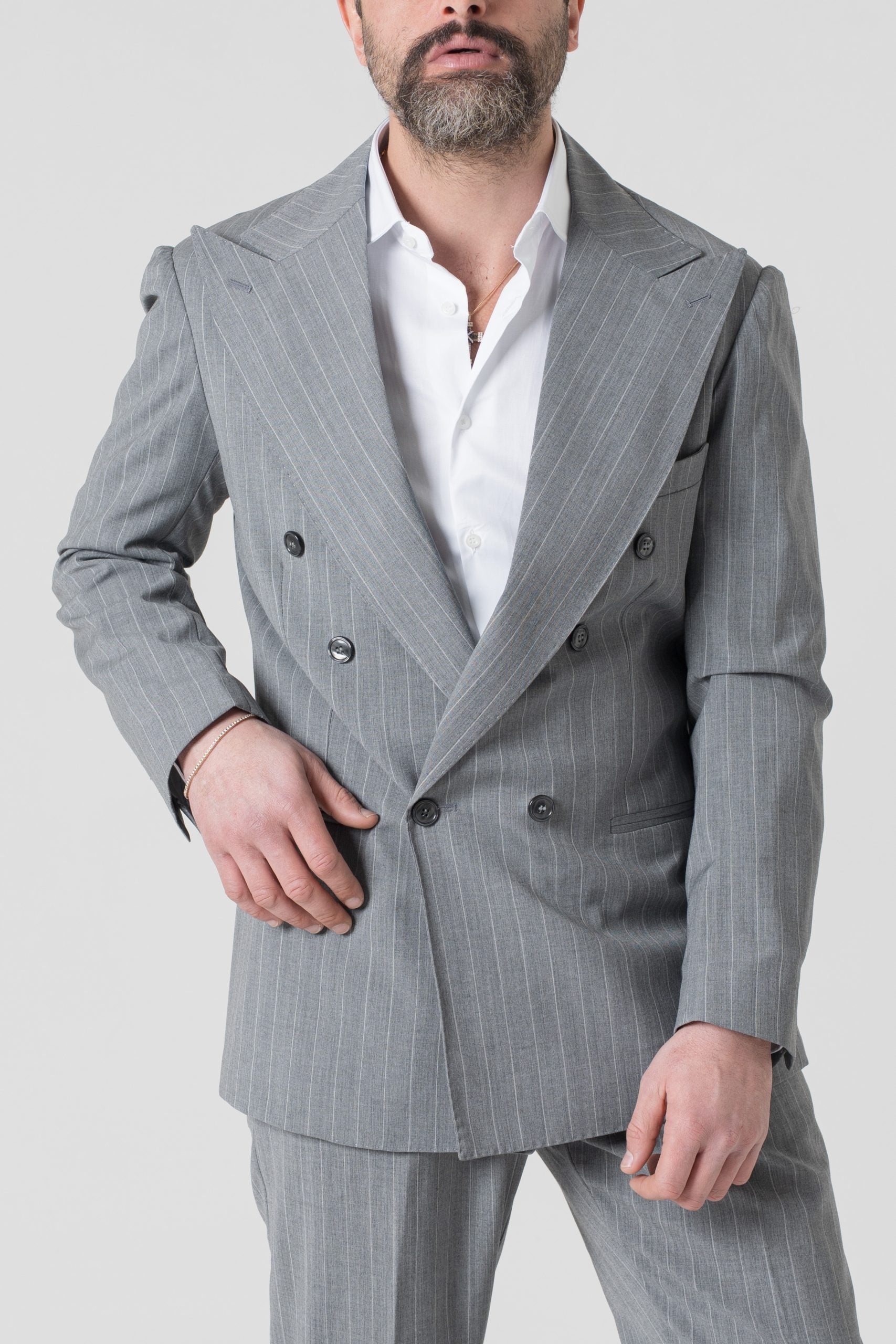 Giacca Jocket Gessato Grigio Milano Marittima