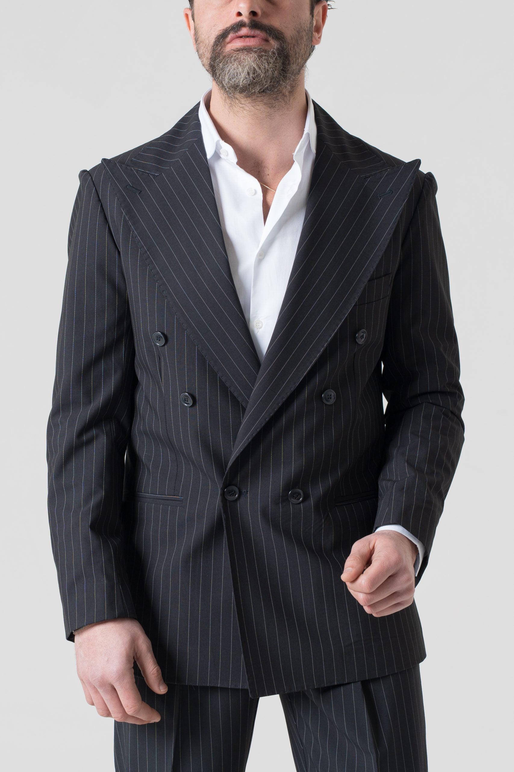 Giacca Jocket Gessato Blu Manhattan