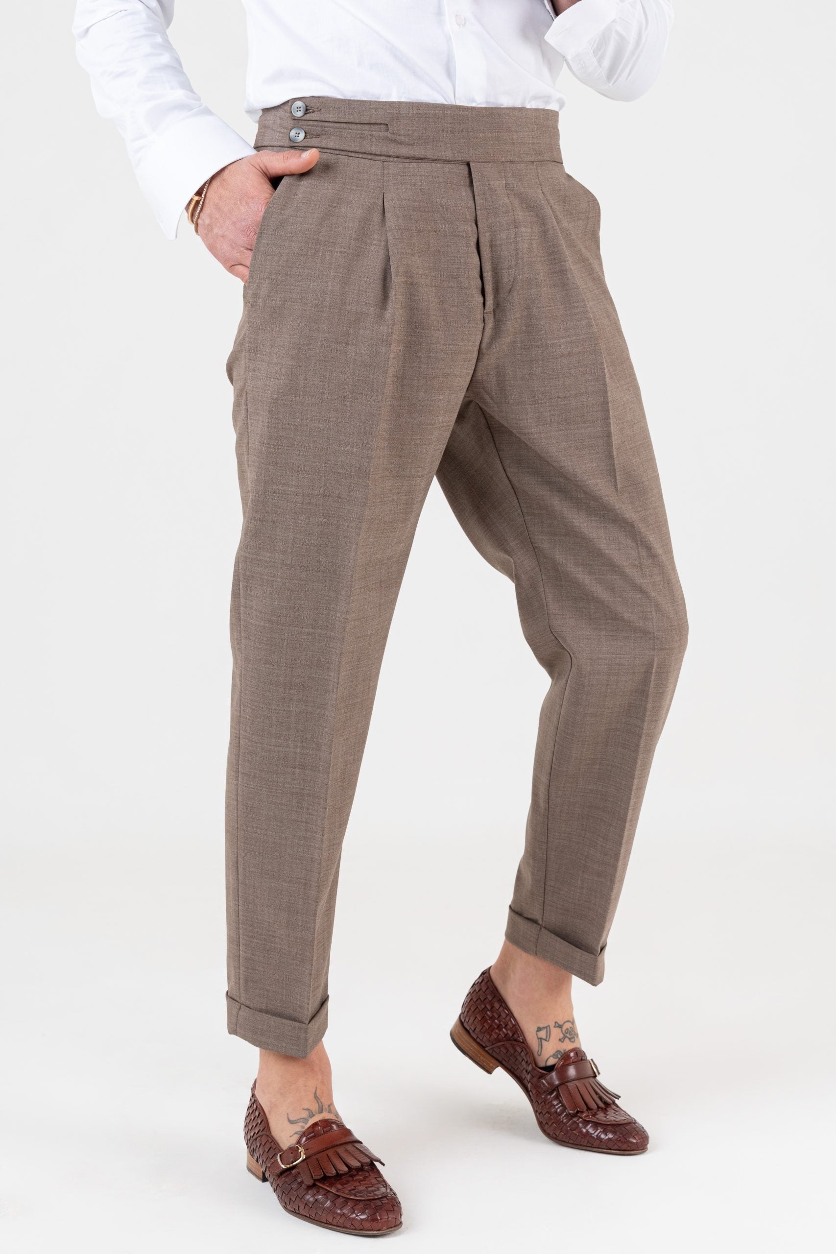 Pantalone Biforcato Tortora Taormina