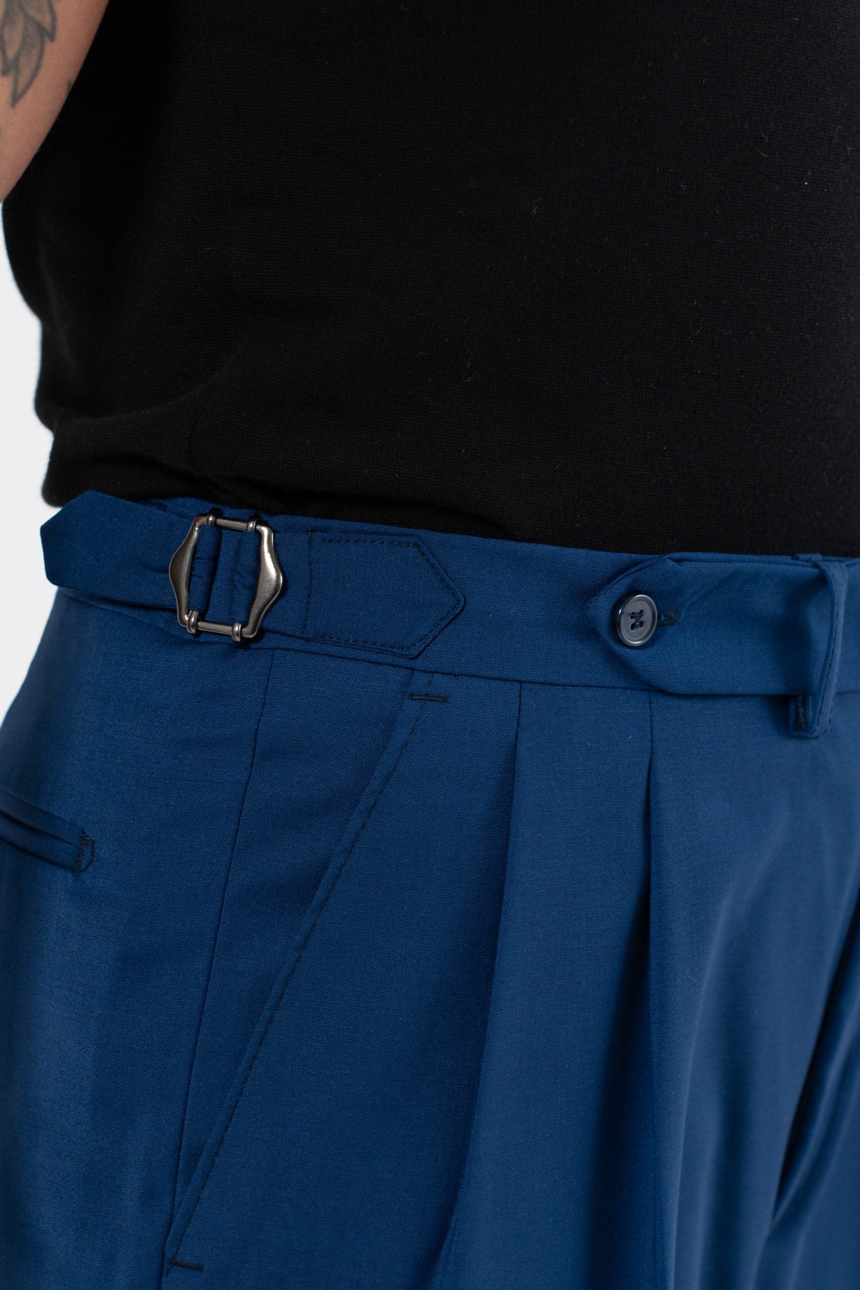 Royal Sorrento Wide Leg Trousers with Side Buckles