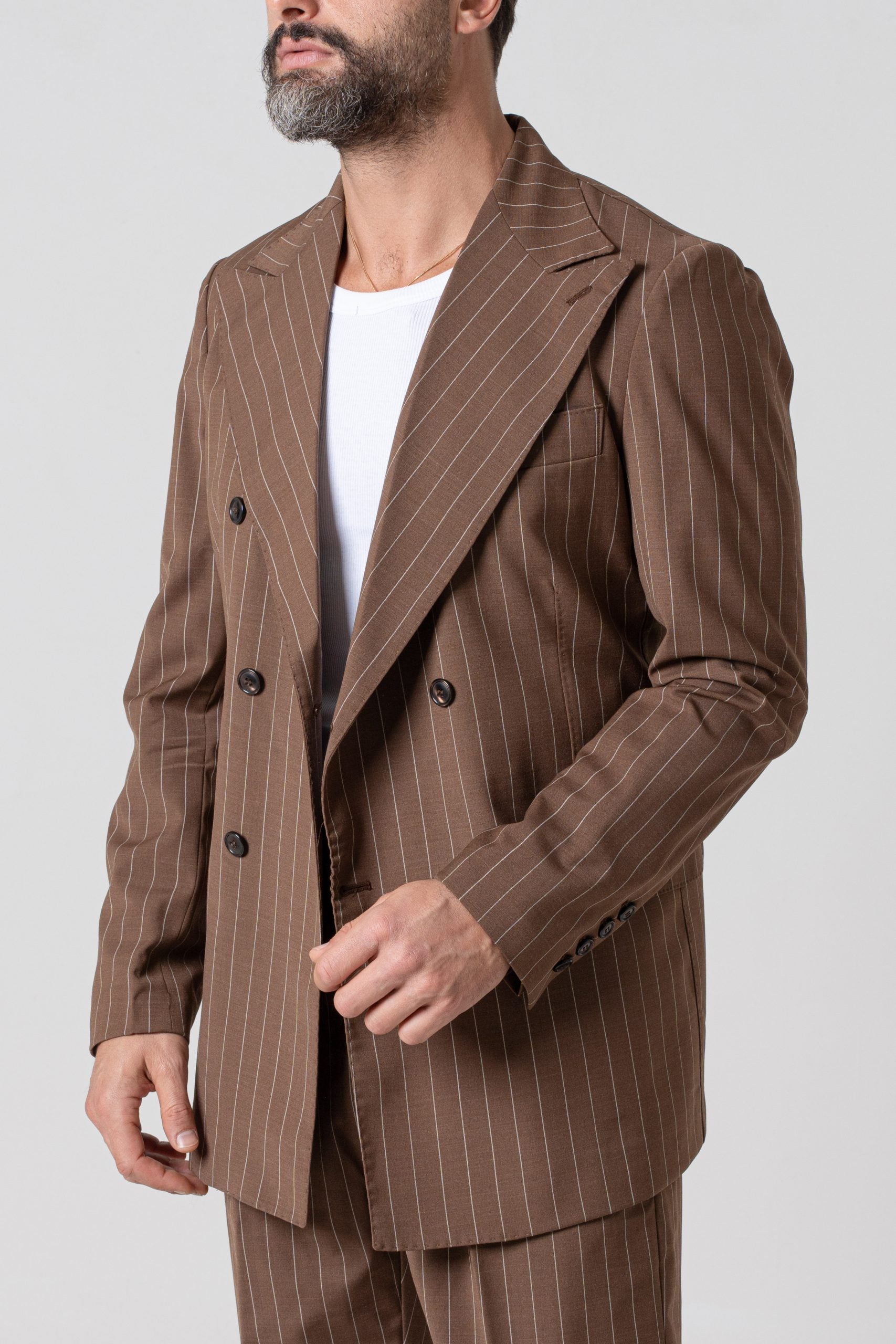 Giacca Socket Gessato Moro Portofino