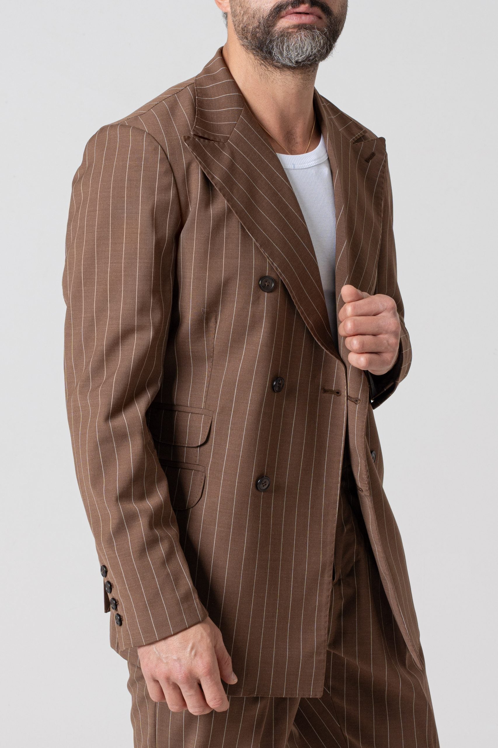 Giacca Socket Gessato Moro Portofino