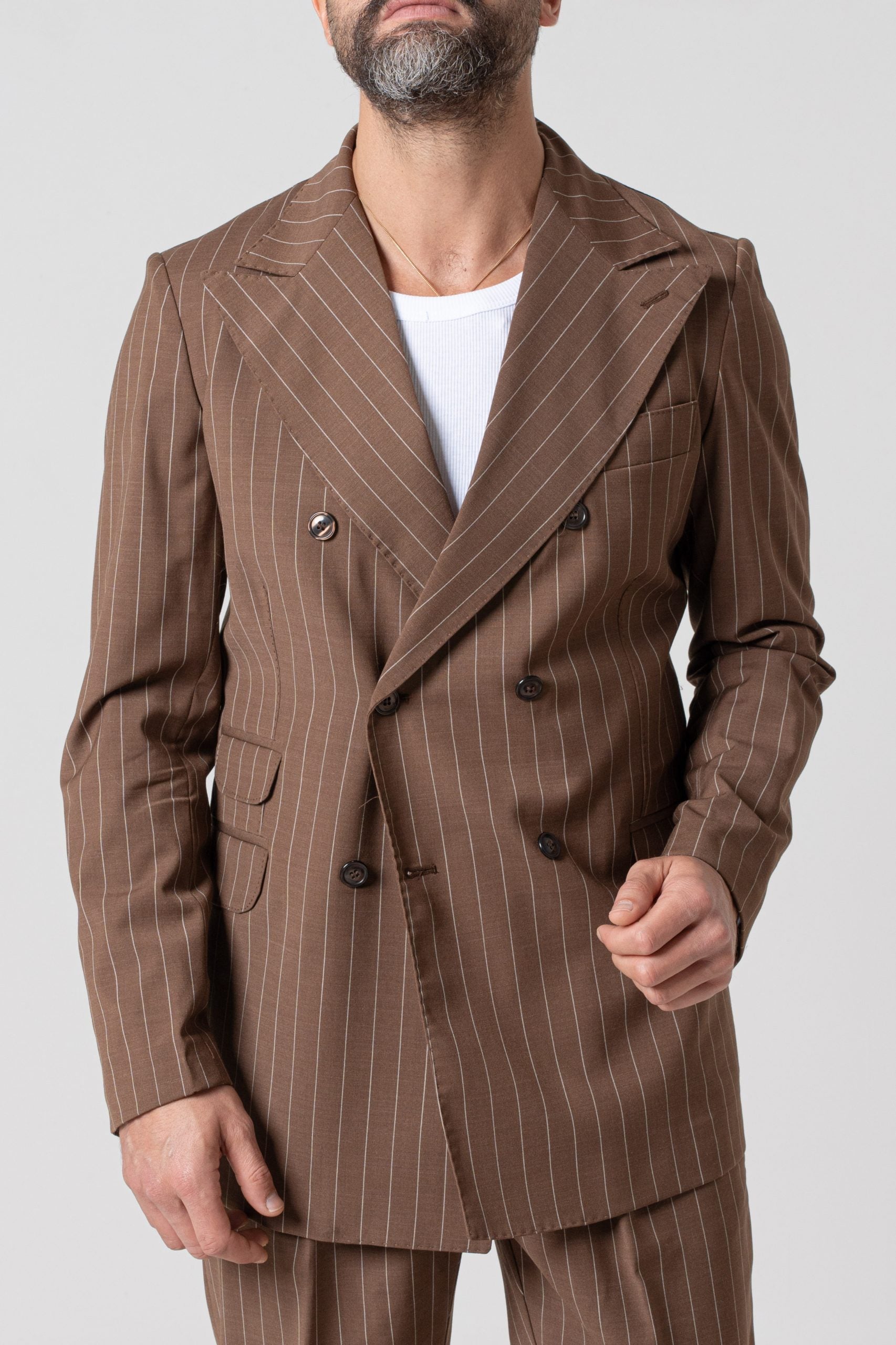 Giacca Socket Gessato Moro Portofino