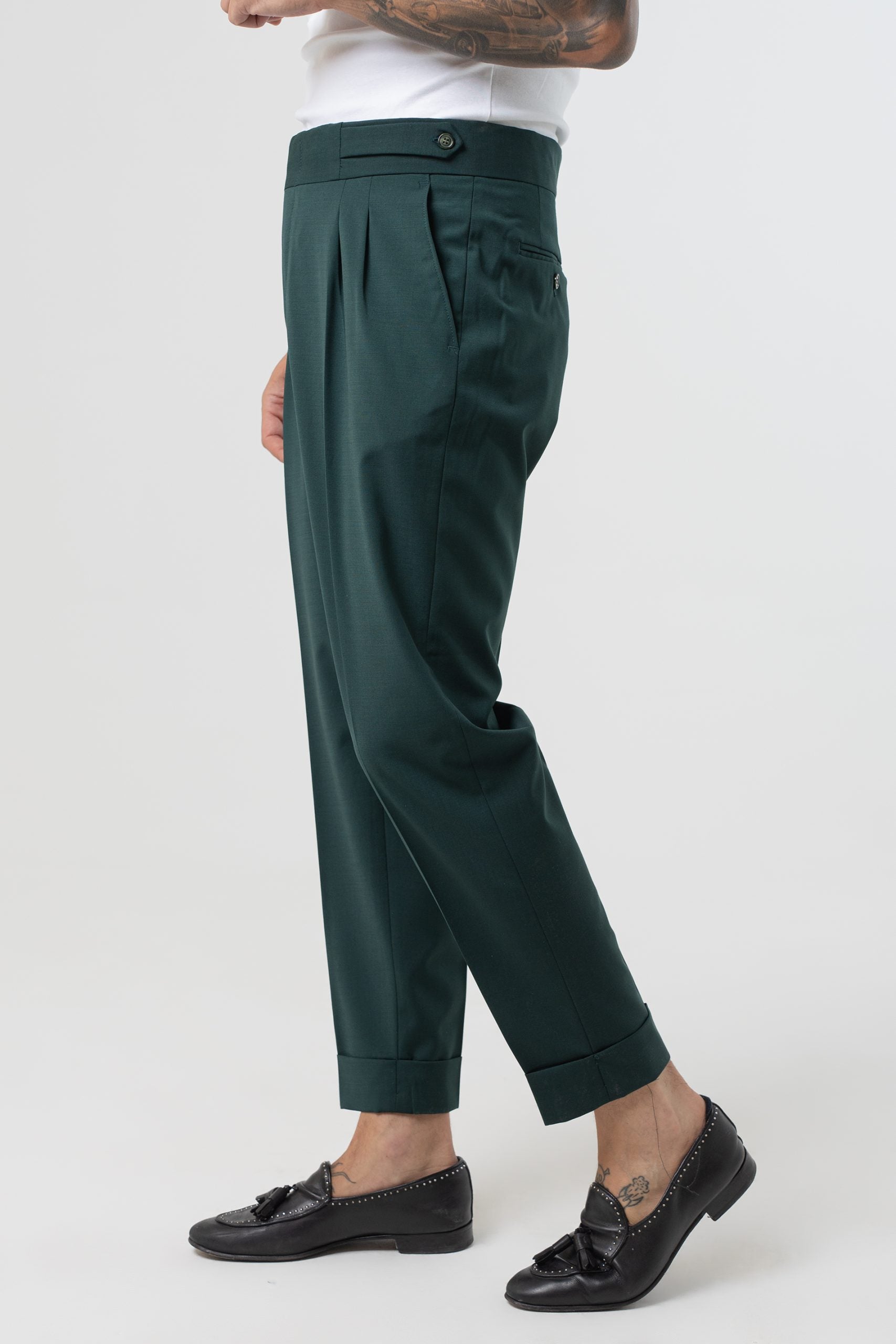 Pantalone Doppia Cinta Verde Smeraldo Miami