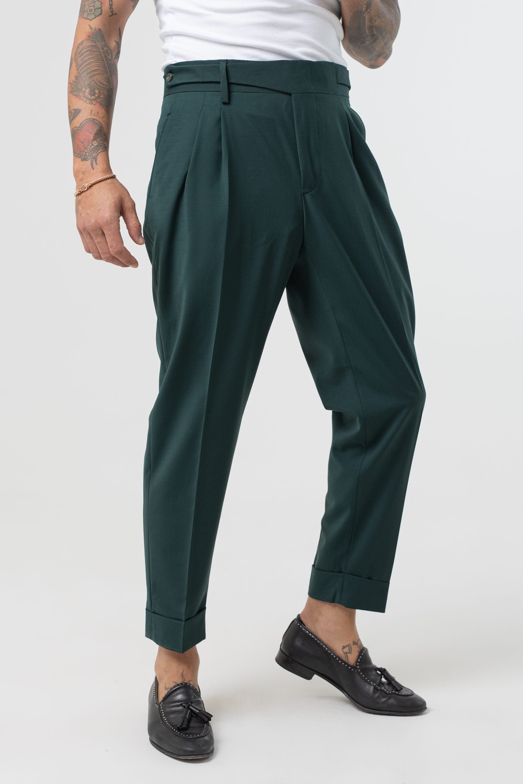 Pantalone Doppia Cinta Verde Smeraldo Miami