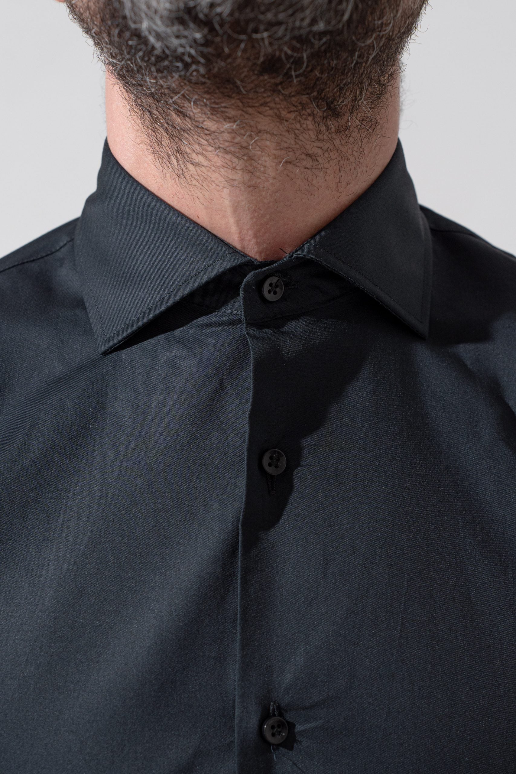 Camicia Collo Francese Nera