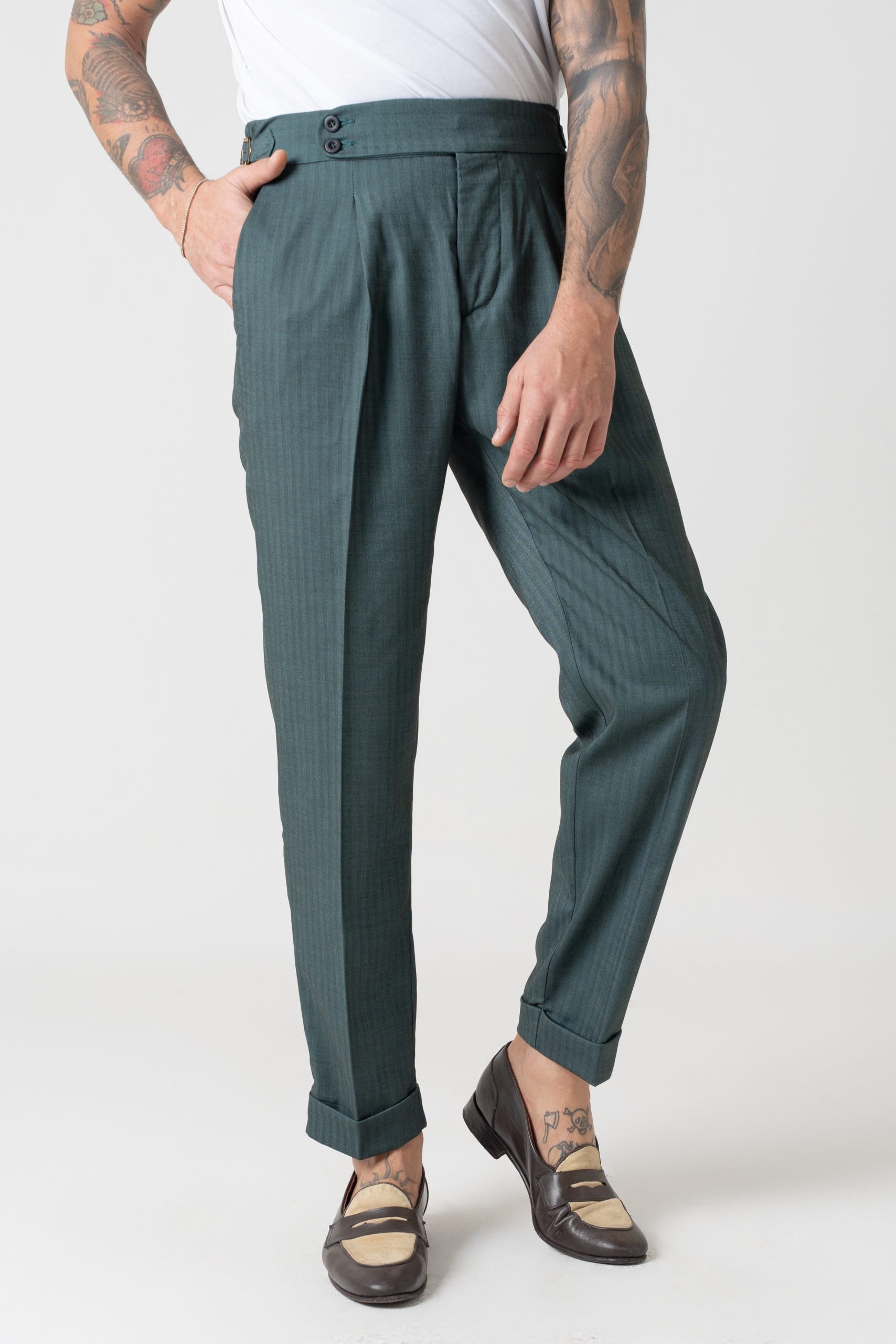 Pantalone con Bustino Tondo Verde Solaro Saint Tropez