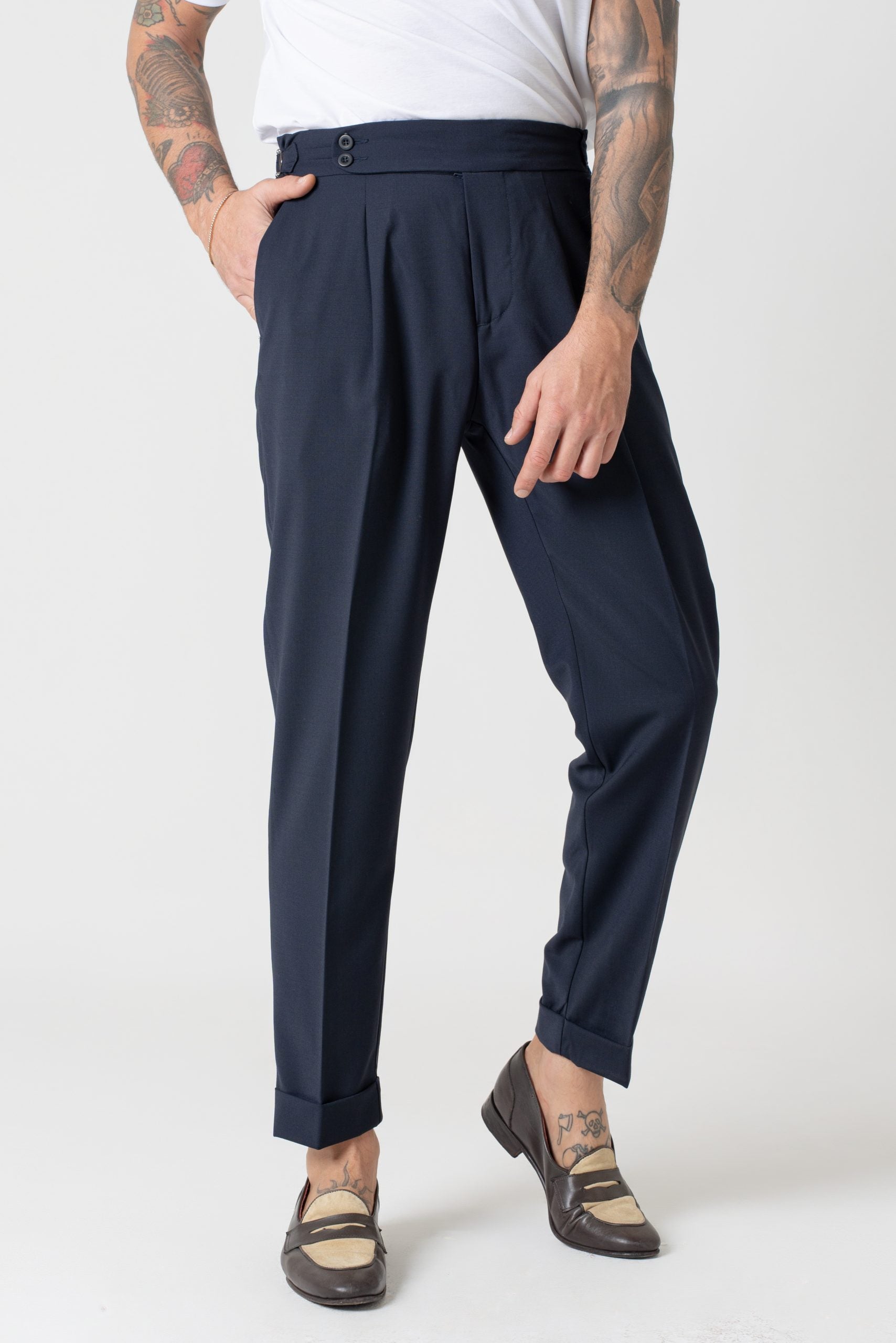 Pantalone con Bustino Tondo Blu Napoli