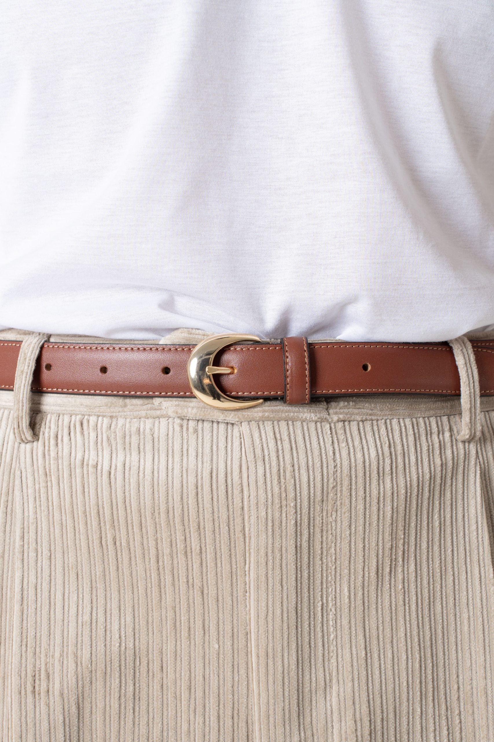 Cintura Classica in Pelle Cuoio