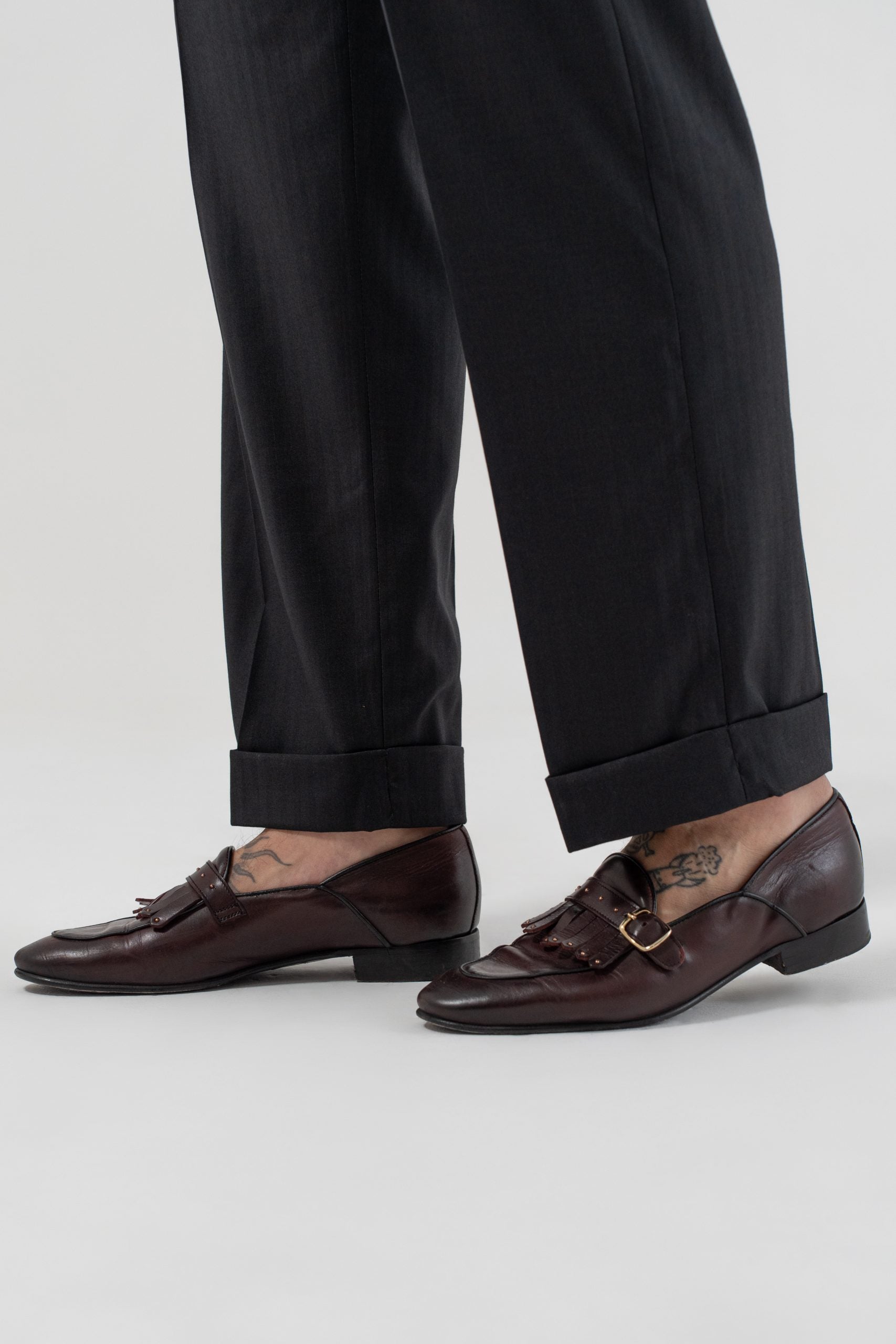 Pantalone Fondo Ampio e Fibbie Laterali Nero Solaro Las Vegas