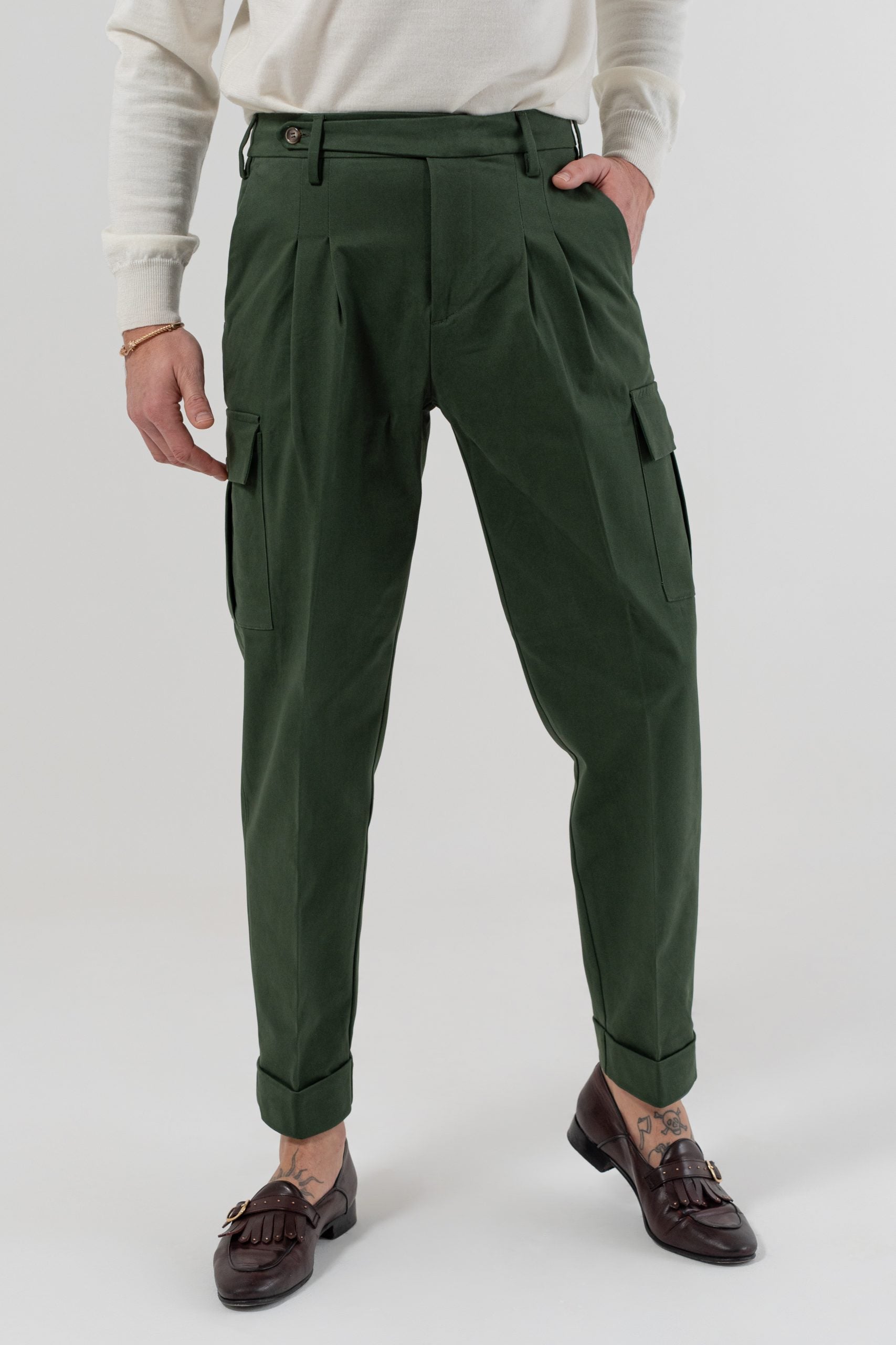 Pantalone Cargo Verde